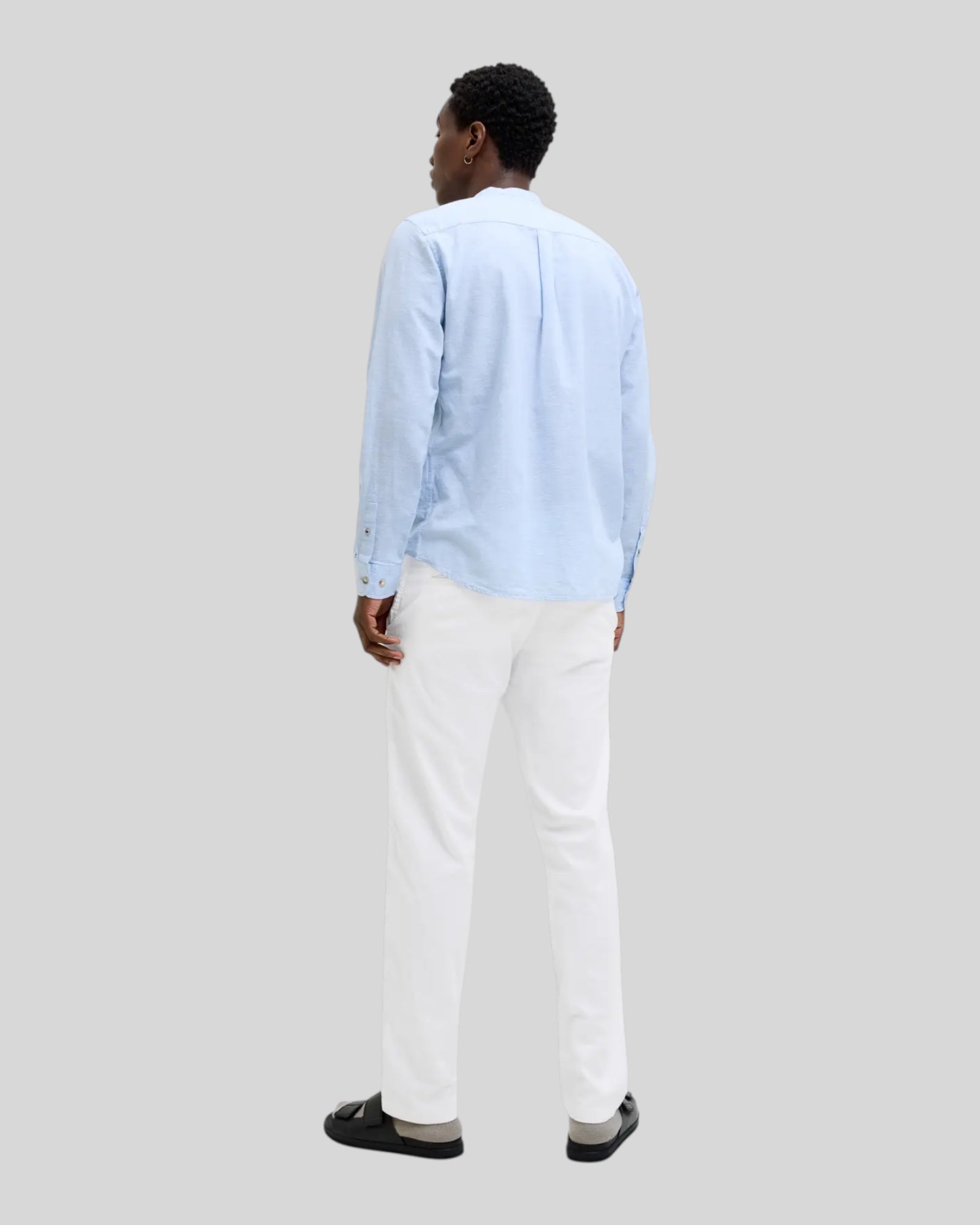 Pantaloni In Misto Lino Jpstkane Jogger Bianco 12274977 Jack & Jones