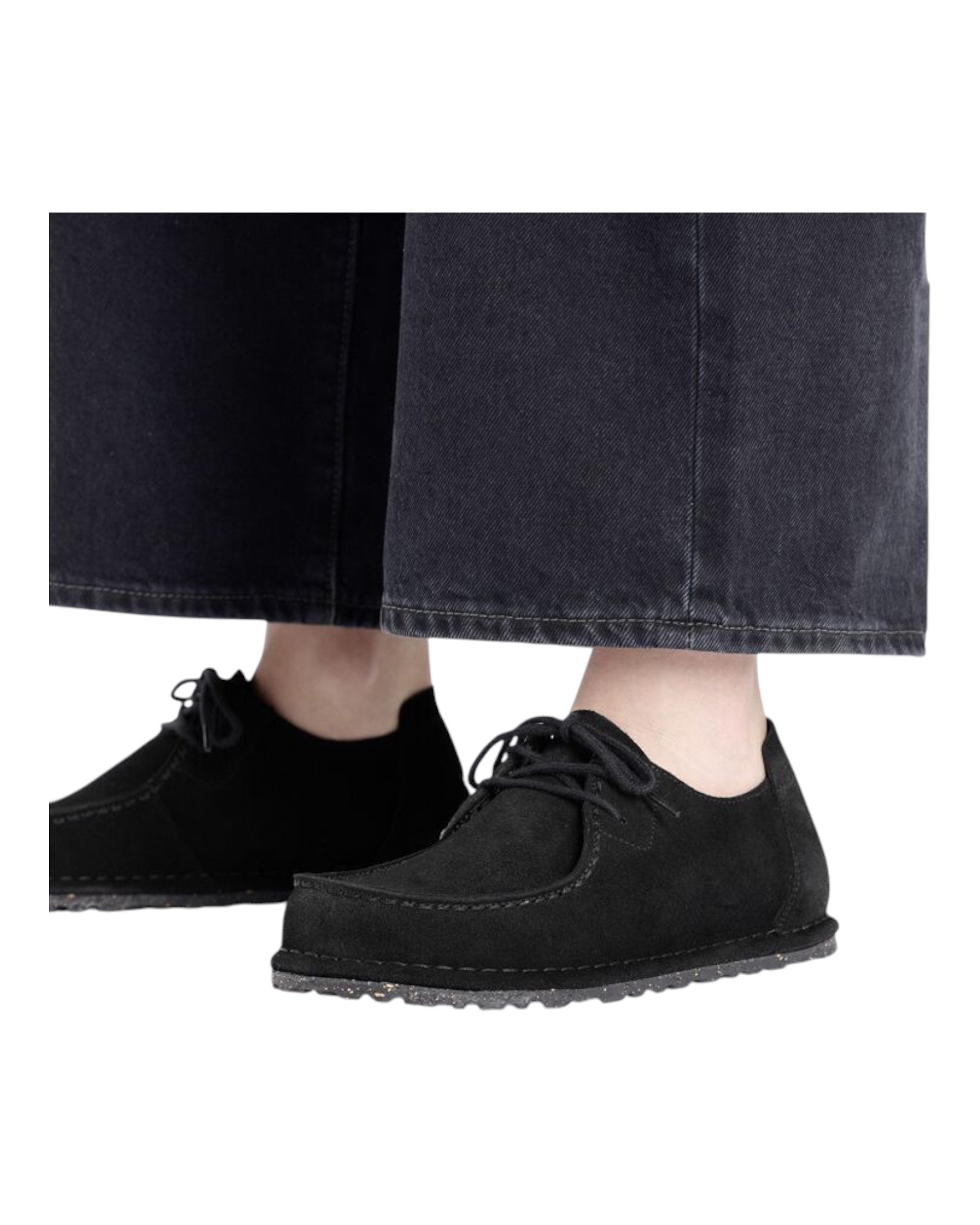 Scarpe In Pelle Scamosciata Nero Utti Lace 1028597 Birkenstock