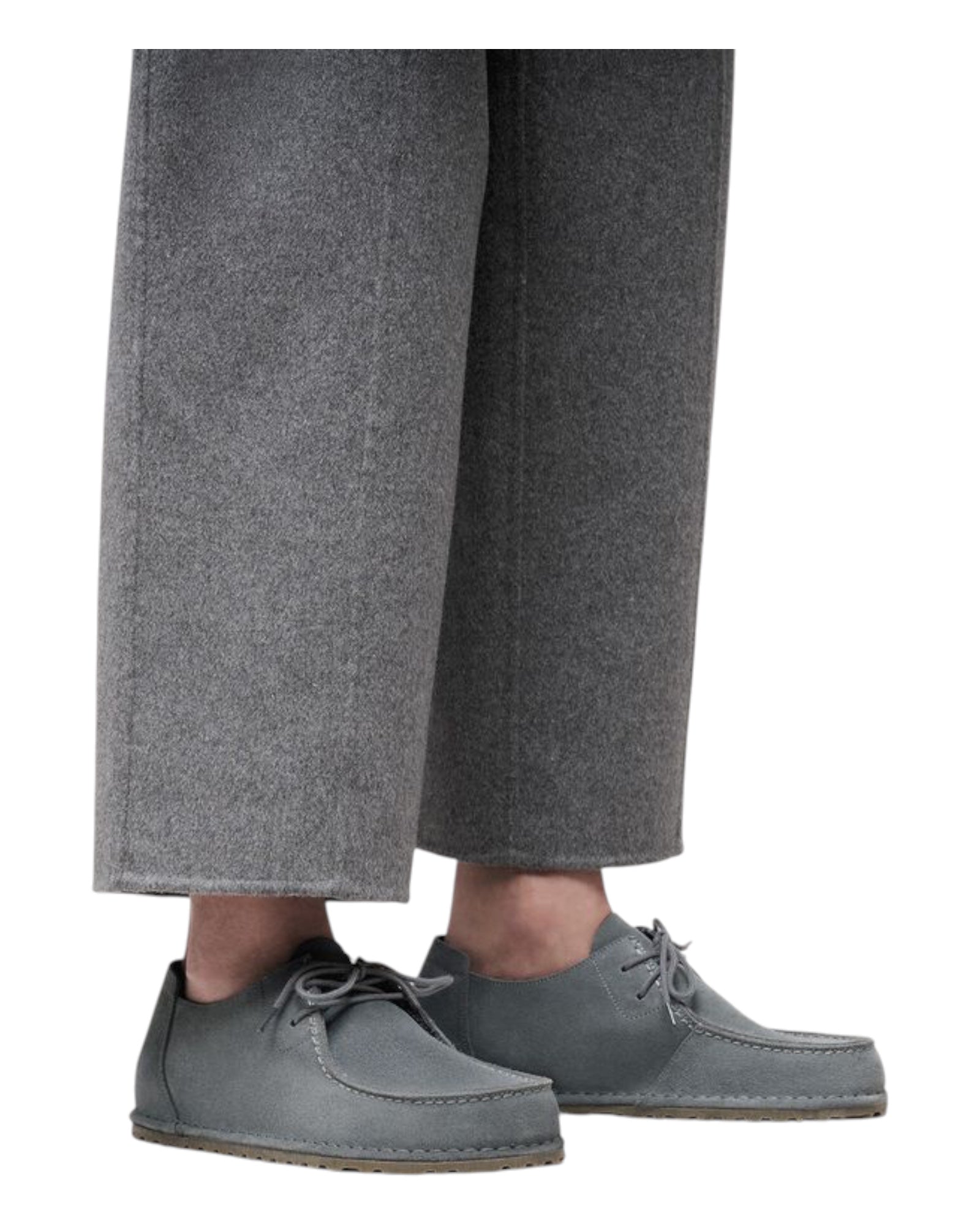 Scarpe In Pelle Scamosciata Basalt Grey Utti Lace 1030035 Birkenstock