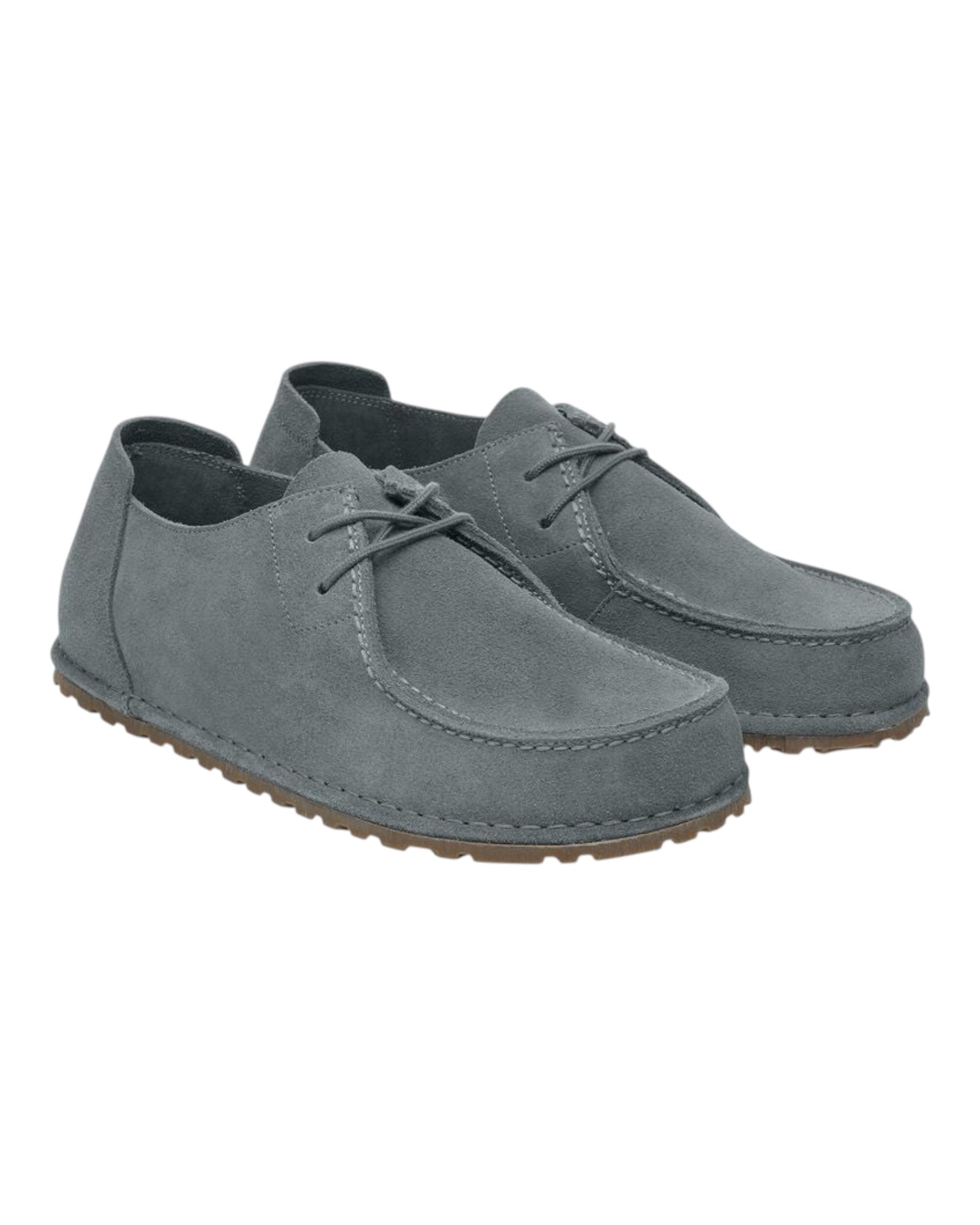 Scarpe In Pelle Scamosciata Basalt Grey Utti Lace 1030035 Birkenstock