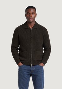 ONLY & SONS ONSFRAME RLX ZIP CARDIGAN KNIT Demitasse cardigan marrone