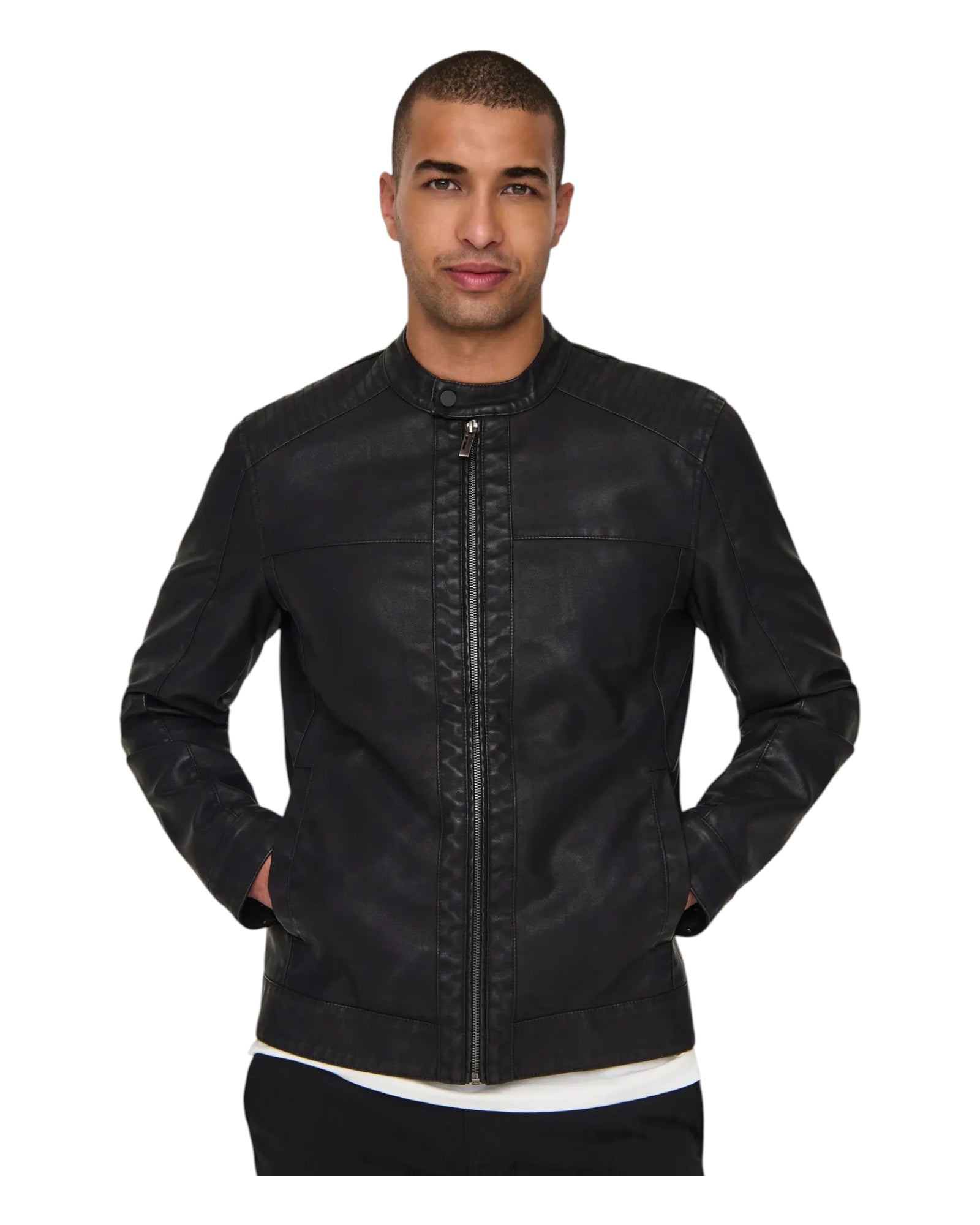 Giubbotto Ecopelle Onsmike pu Racer Jacket Nero 22012339 Only & Sons