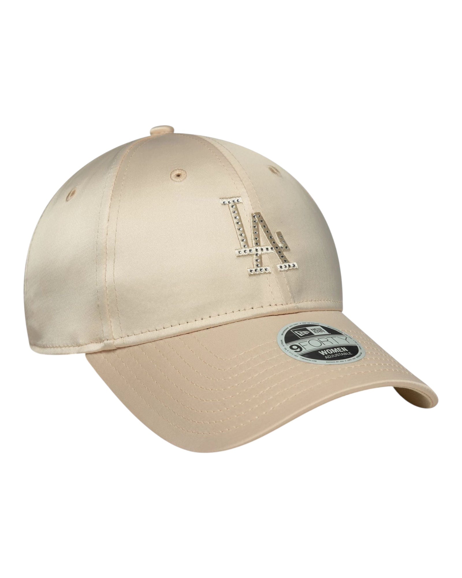 Cappello Con Visiera MLB Satin Rhinestone LA Dodgers Cream 9Forty 60691311 New Era