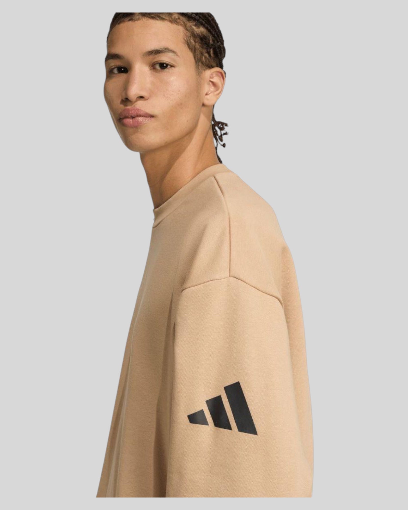 Felpa Girocollo Essentials Loose 3 Bars Beige JX5668 Adidas