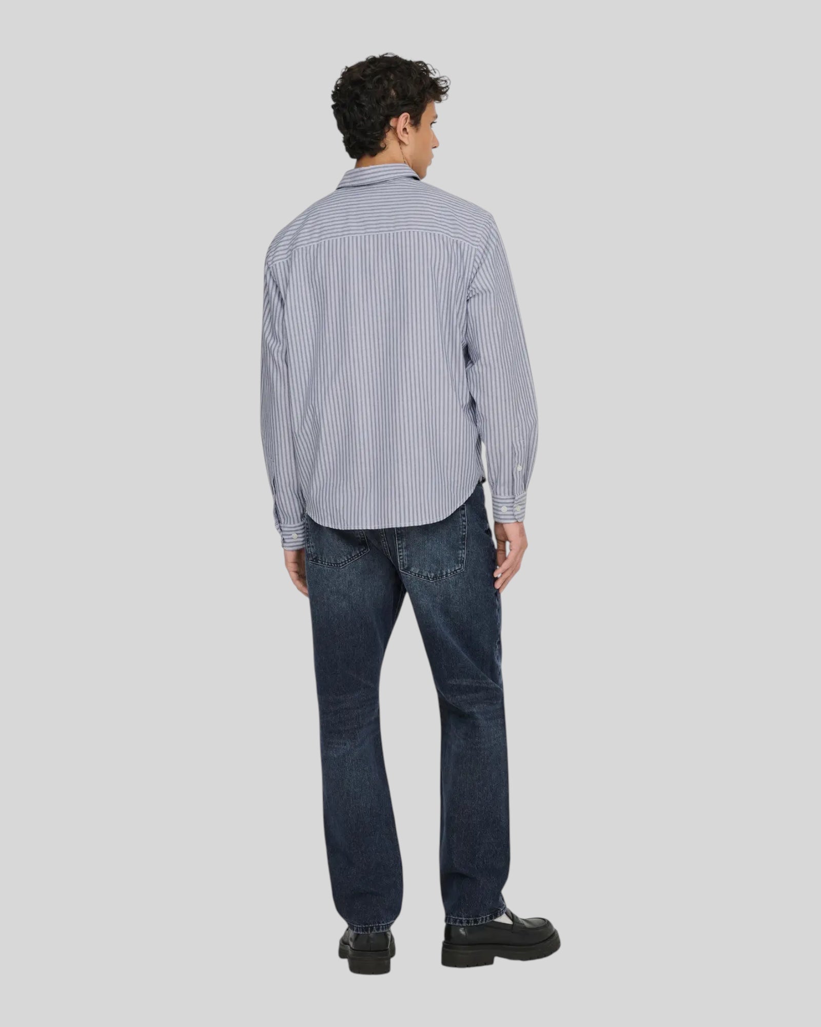 Camicia Maniche Lunghe Onsgiorgio Relaxed 005 Peacoat Bianco 22036696 Only & Sons