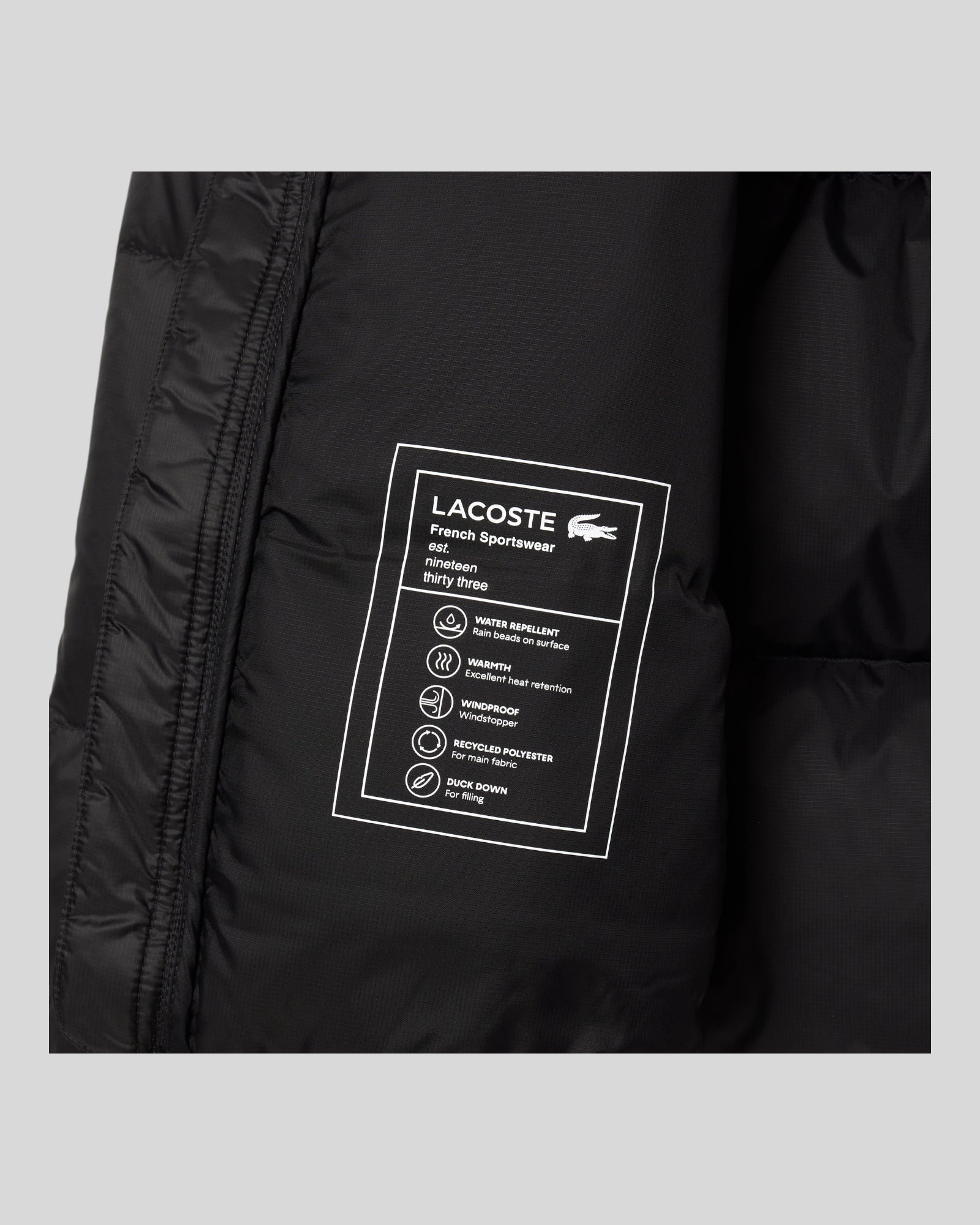 Giubbotto Con Cappuccio Nero BH2905-00-031 Lacoste