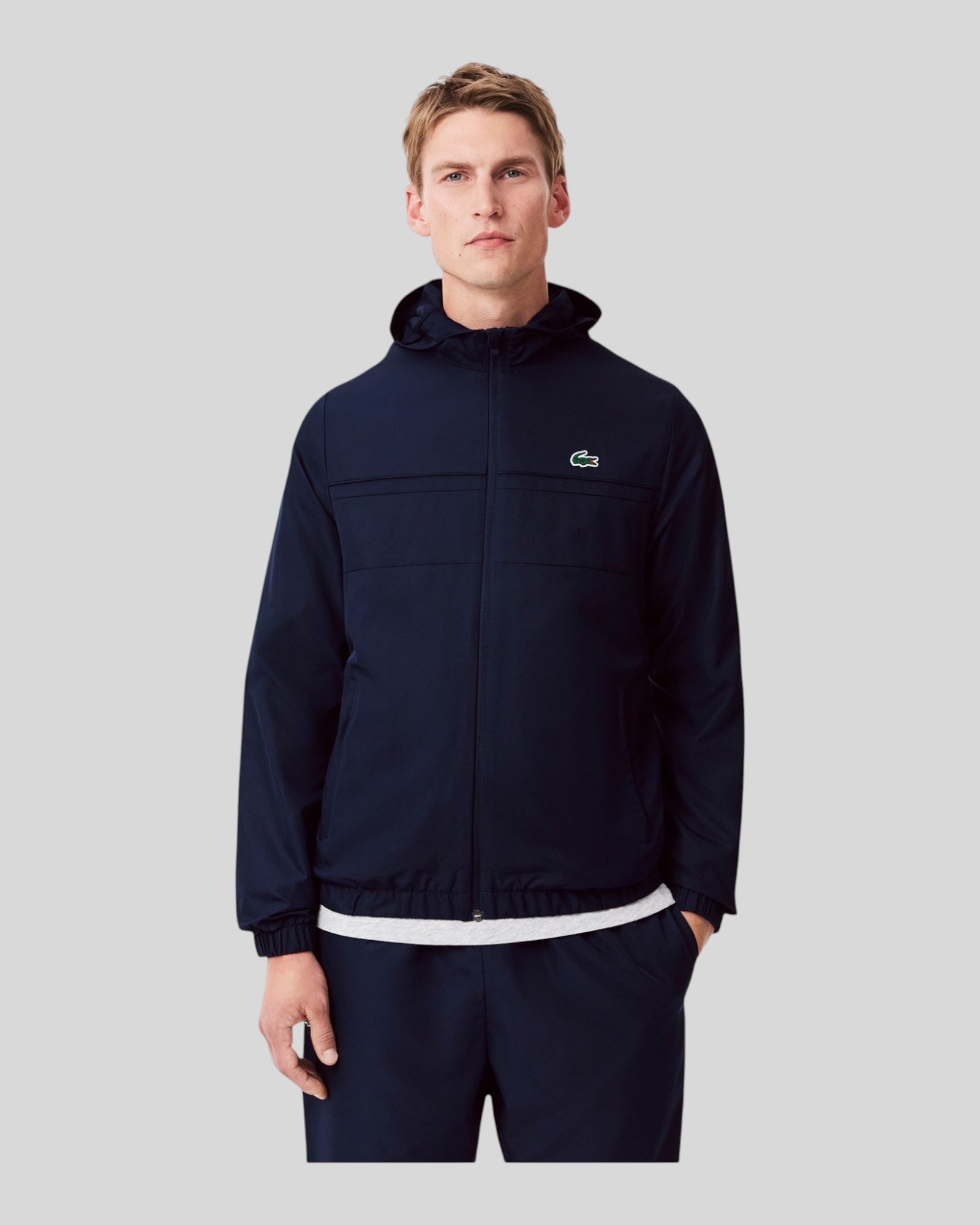 Tuta Completa Monocolore In Taffetà Blu Relaxed Fit Lacoste