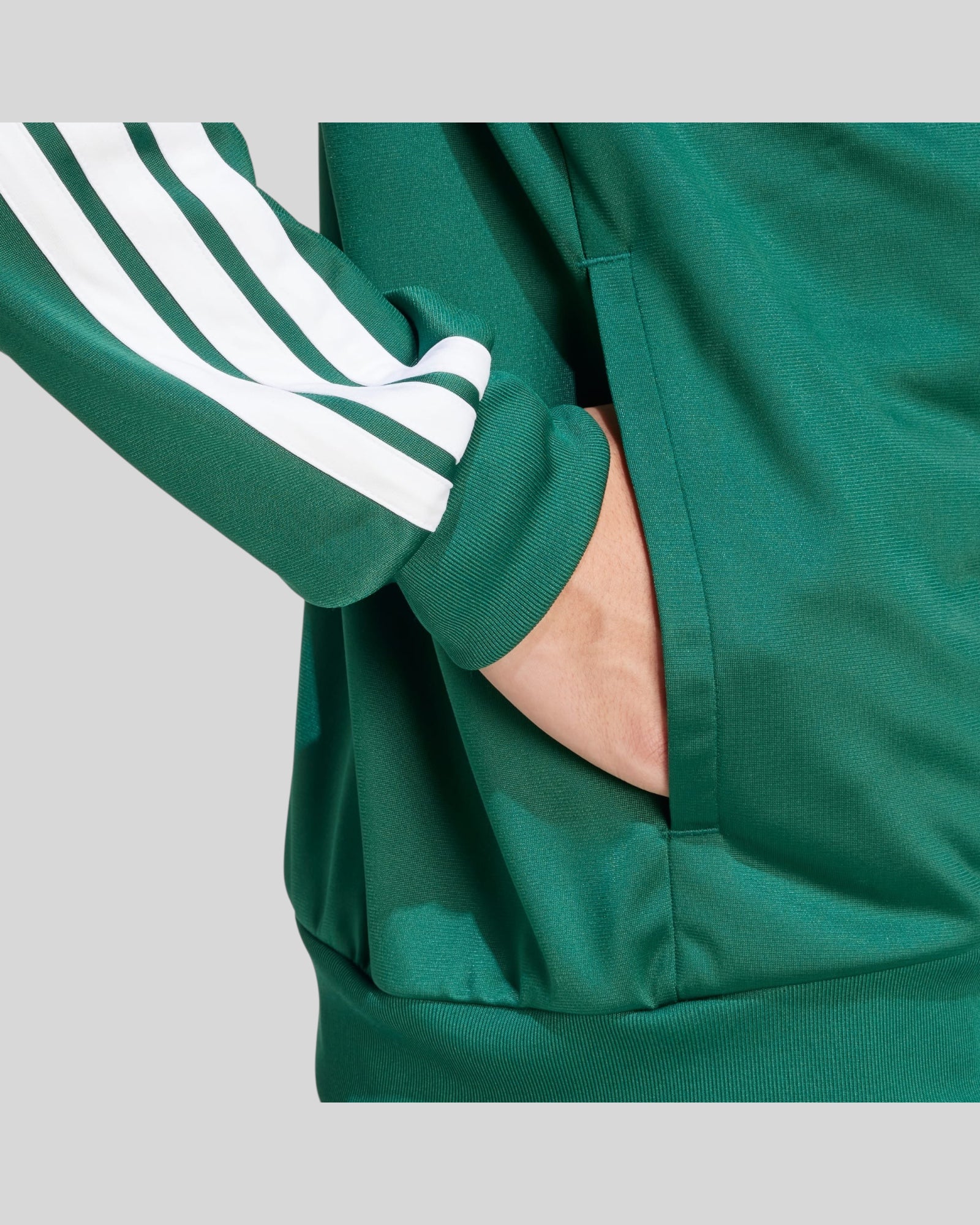 Felpa Con Zip Essential M 3 Stripes Collegiate Green JI8821 Adidas