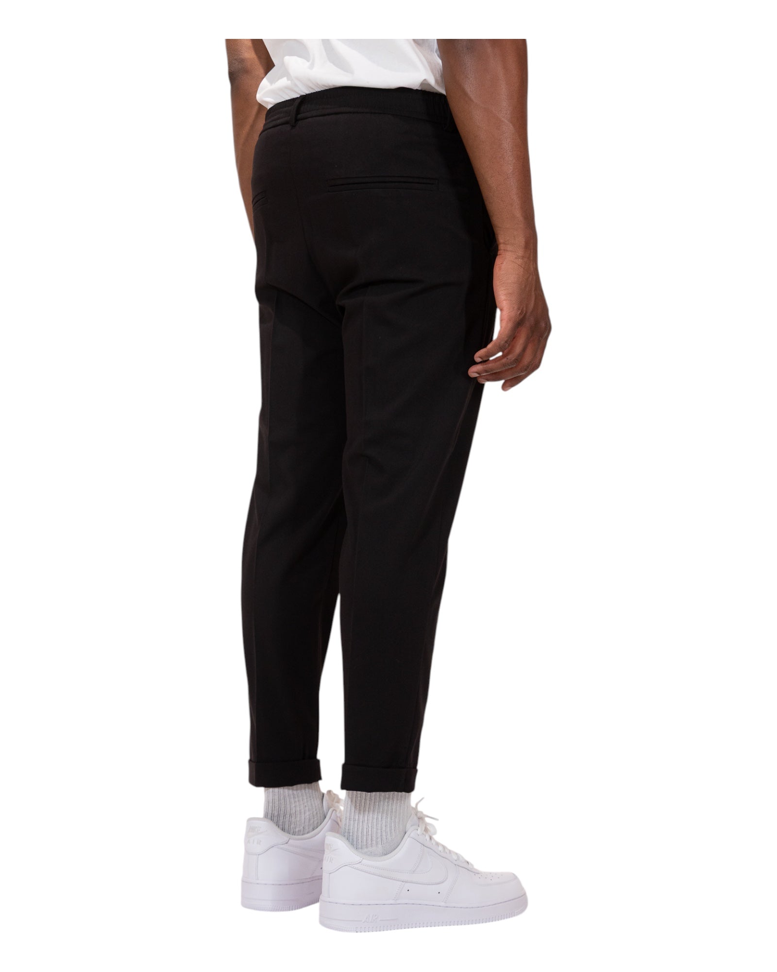 Pantalone Slim Fit Fresco Lana Nero Soldier