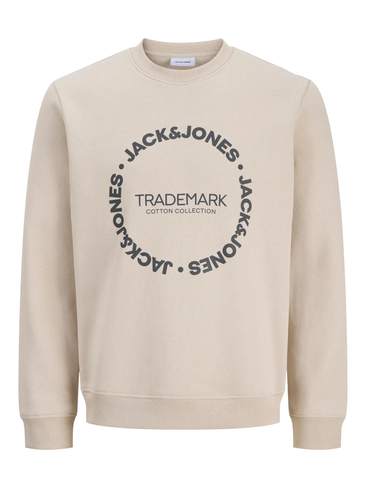 Felpa Jack & Jones JJBenson Sweat Crew Neck Moonbeam Beige 12298497