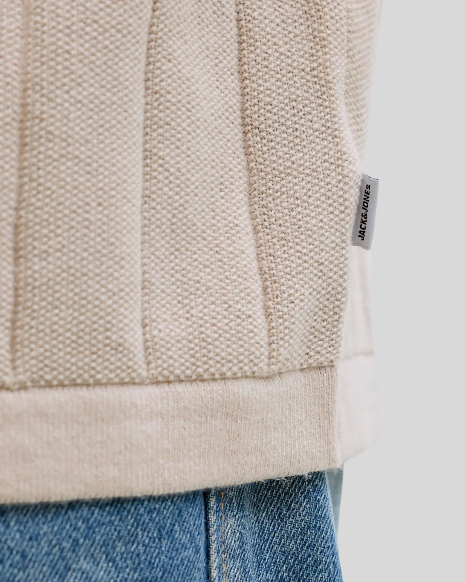 T-Shirt In Maglia Jjebradley Knit Tee Moonbeam 12288582 Jack & Jones