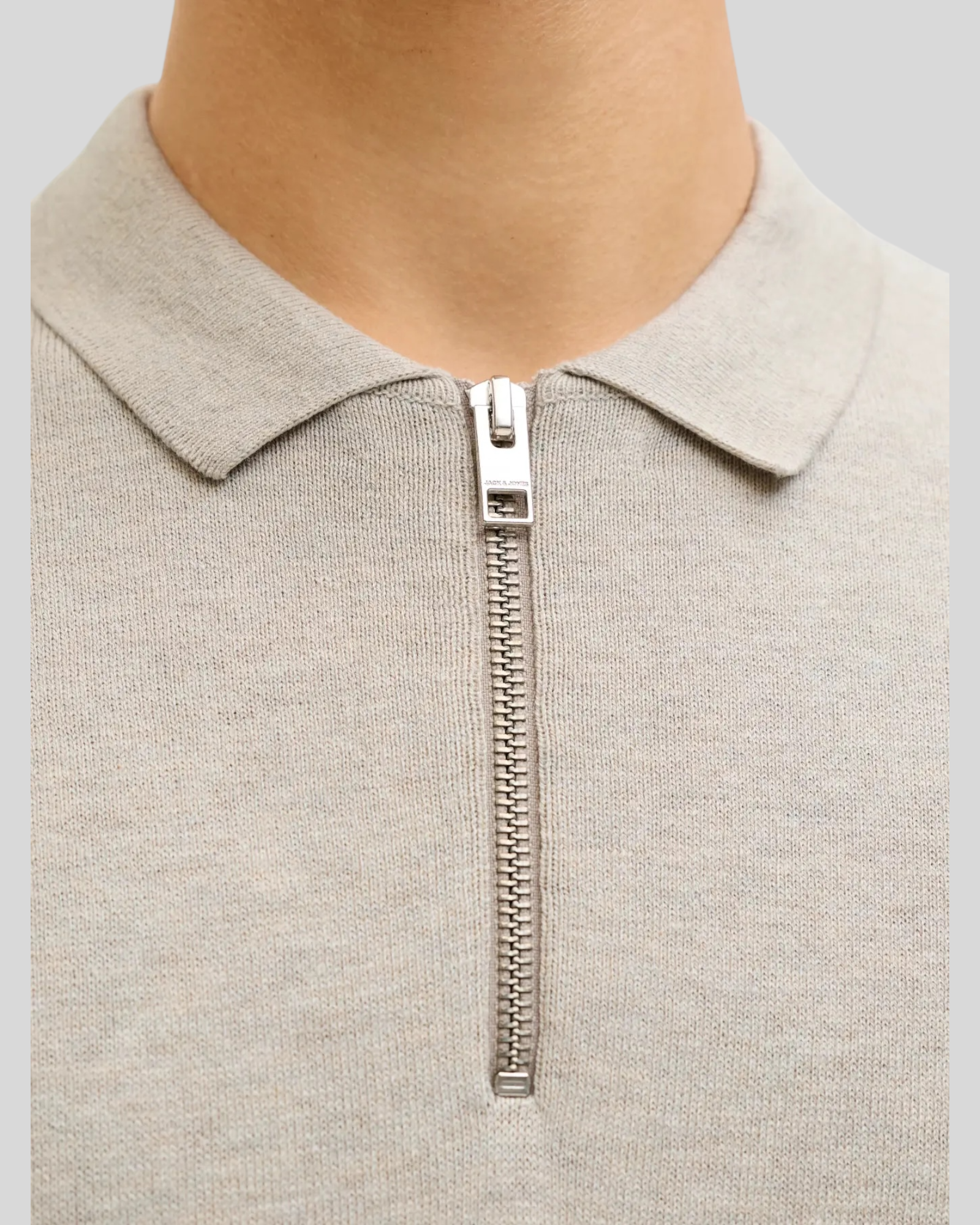Polo In Maglia Con Zip Jjemil Knit Otamel Melange 12288260 Jack & Jones