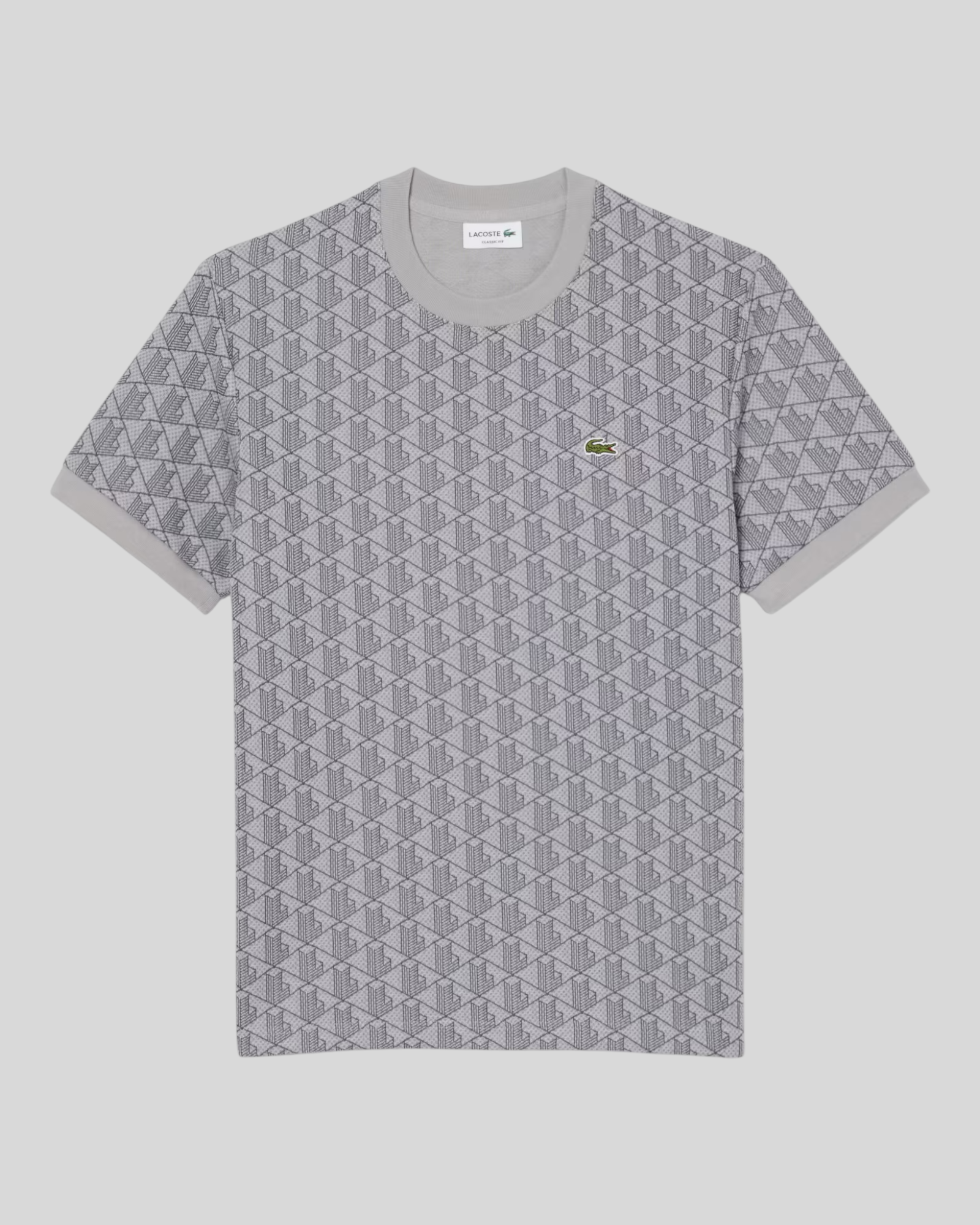 T-Shirt Monogramm In Jacquard Classic Fit Grigio TH1197 00 41I Lacoste