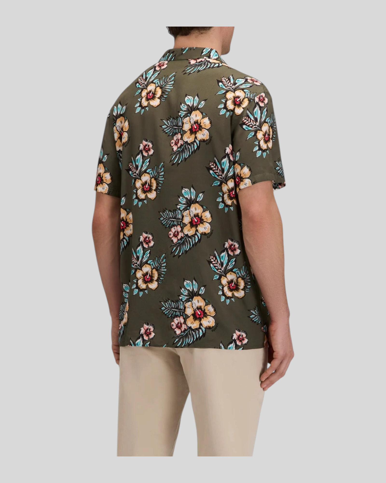 Camicia Maniche Corte Stampata In Viscosa Popeline Dark Green M817SHVP100 302G7 Sundek