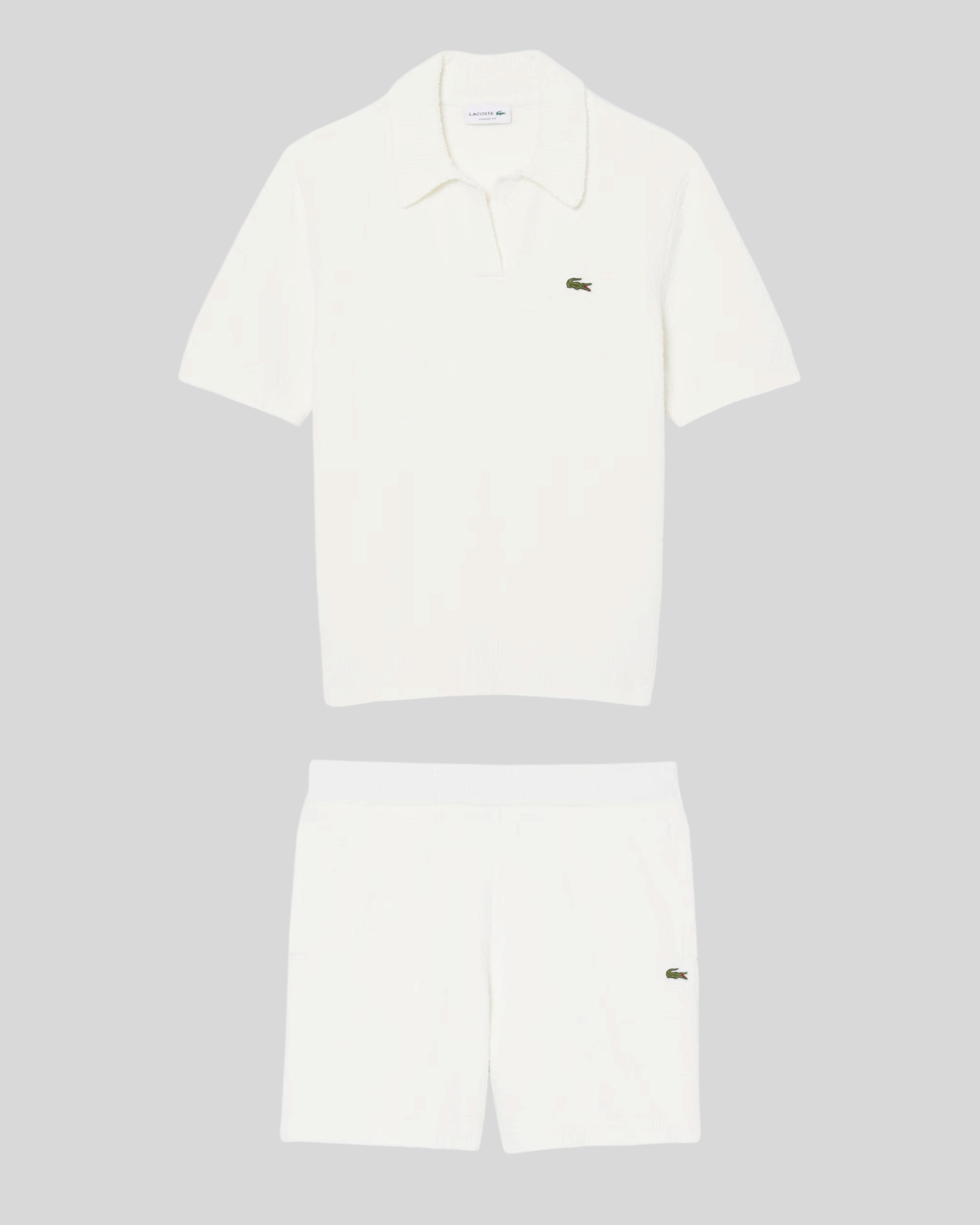 Completo In Maglia Bouclé Bianco Lacoste