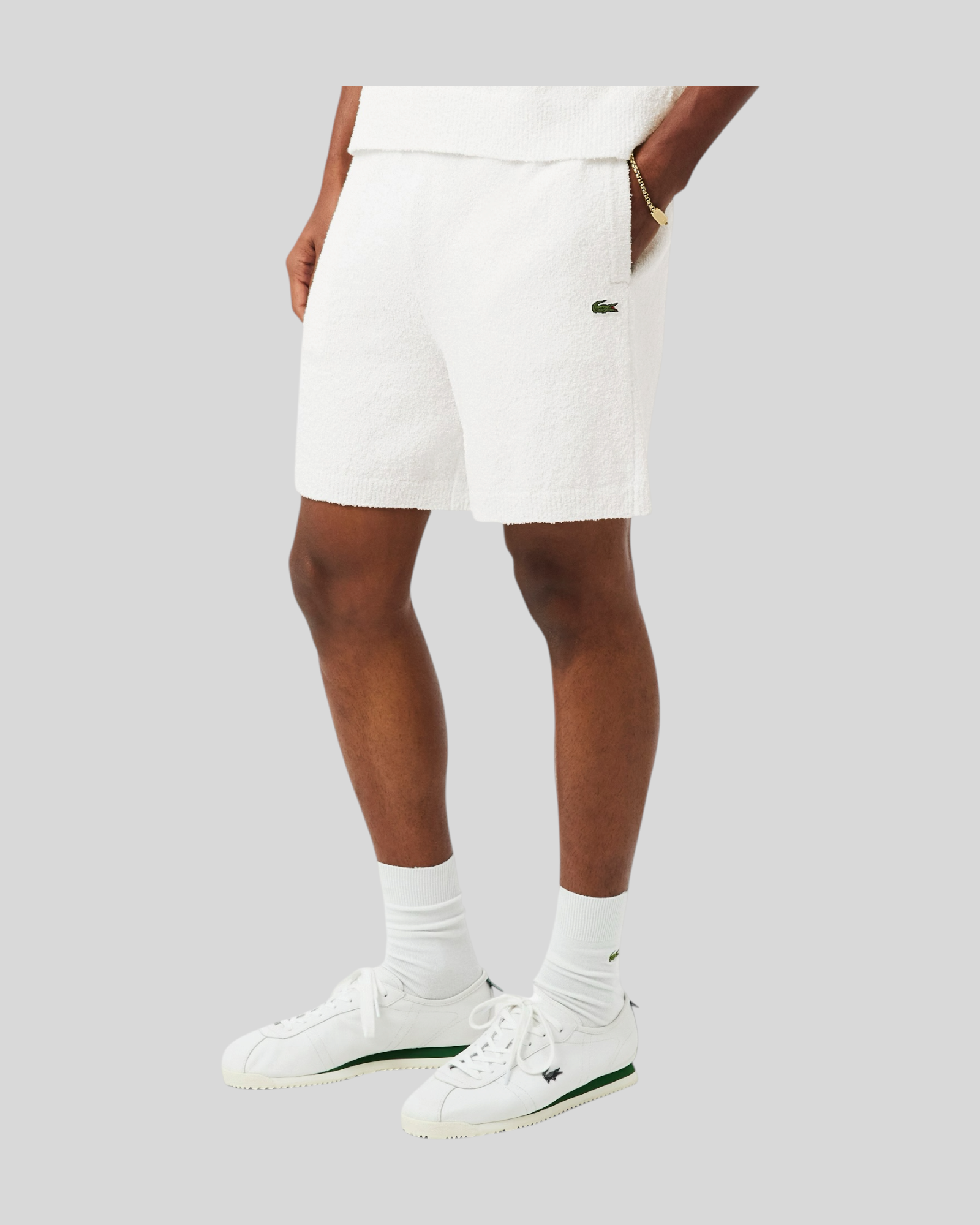 Completo In Maglia Bouclé Bianco Lacoste