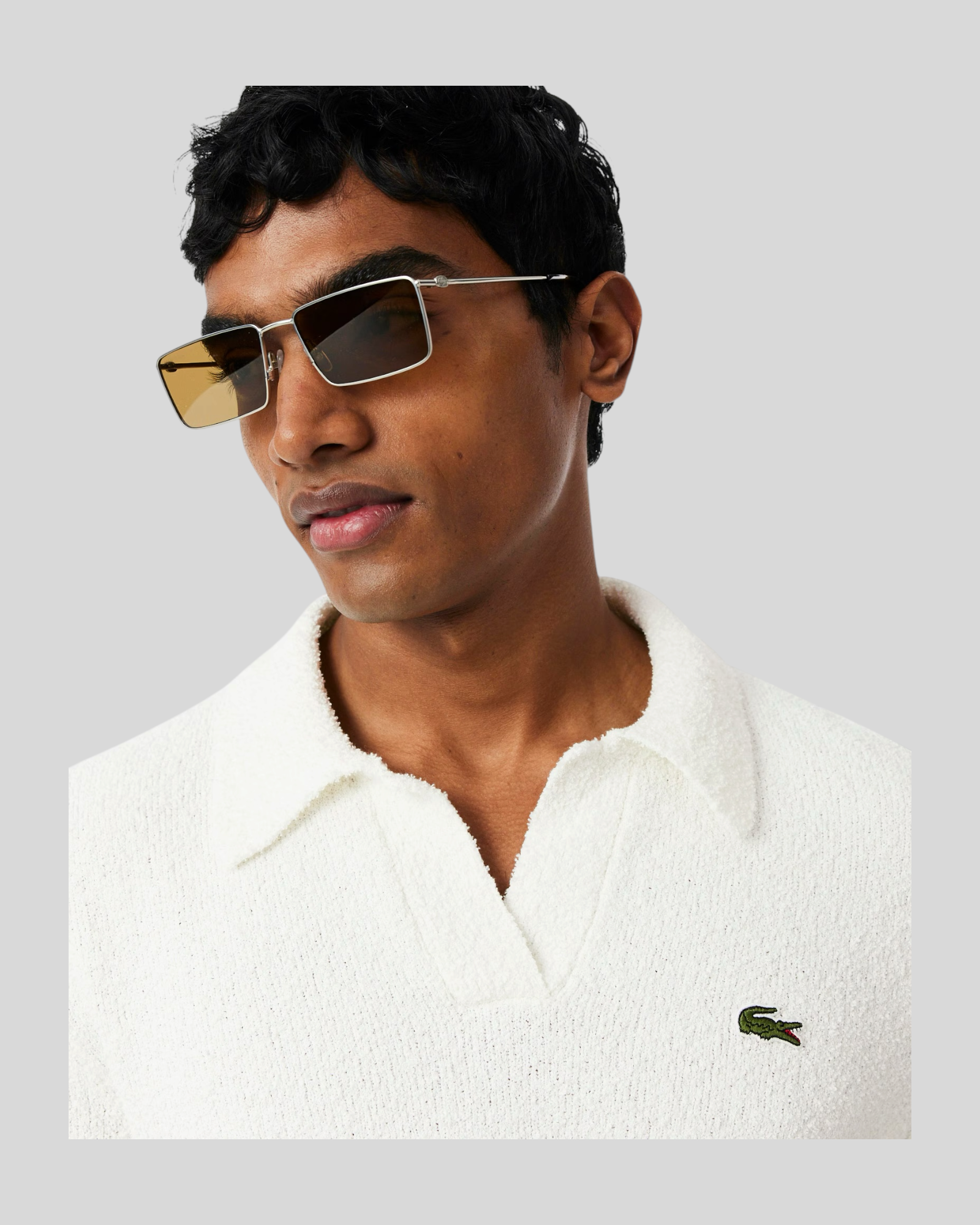 Completo In Maglia Bouclé Bianco Lacoste