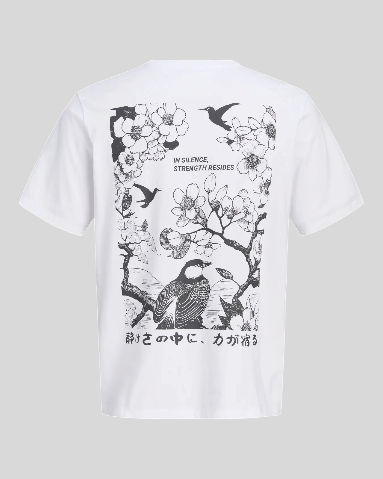 T-Shirt Jjosaka Back Print Tee Crew Neck Bianco Flower 12297699 Jack & Jones