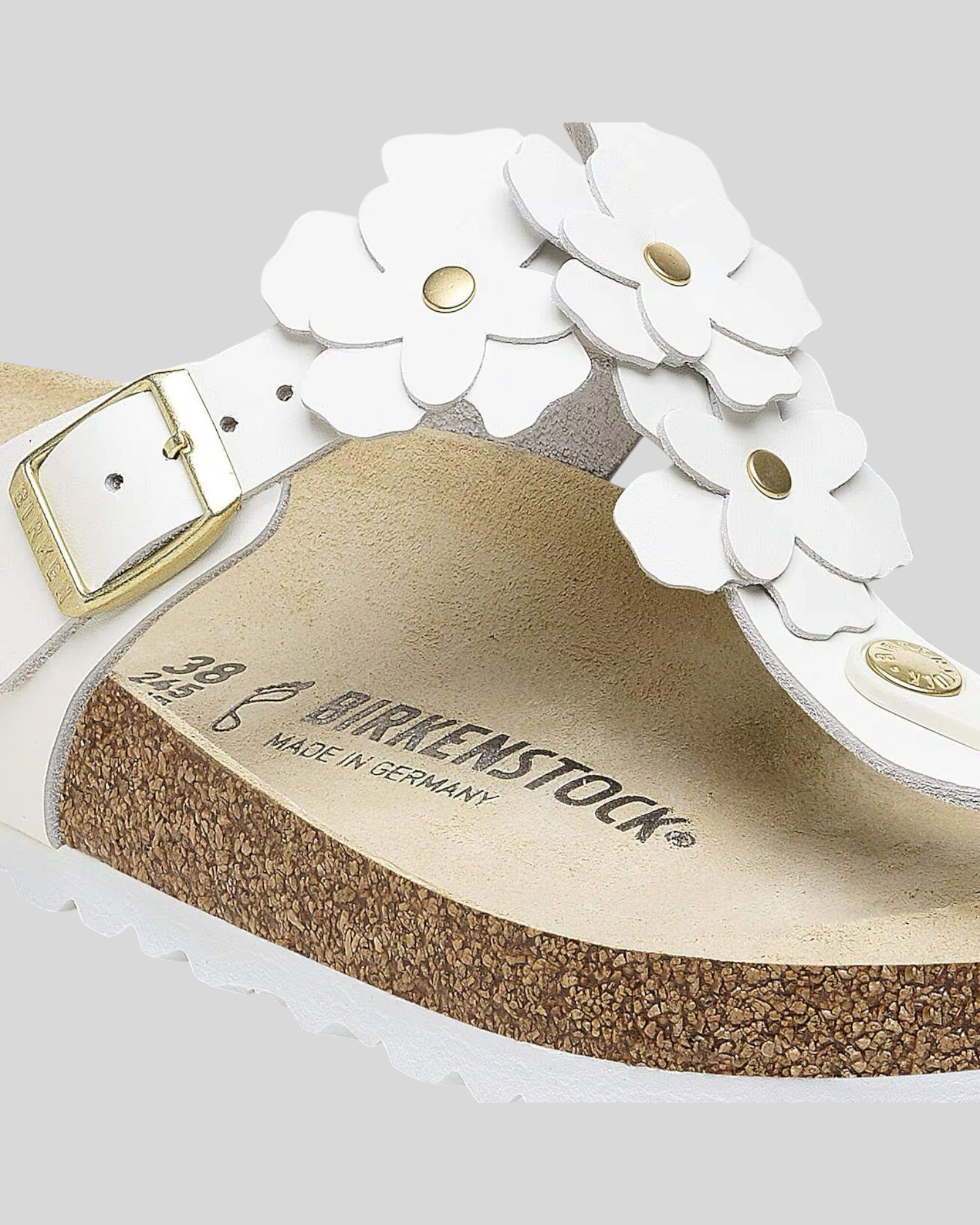 Sandali Donna Gizeh Flower in Pelle Naturale Bianco 1026686 Birkenstock
