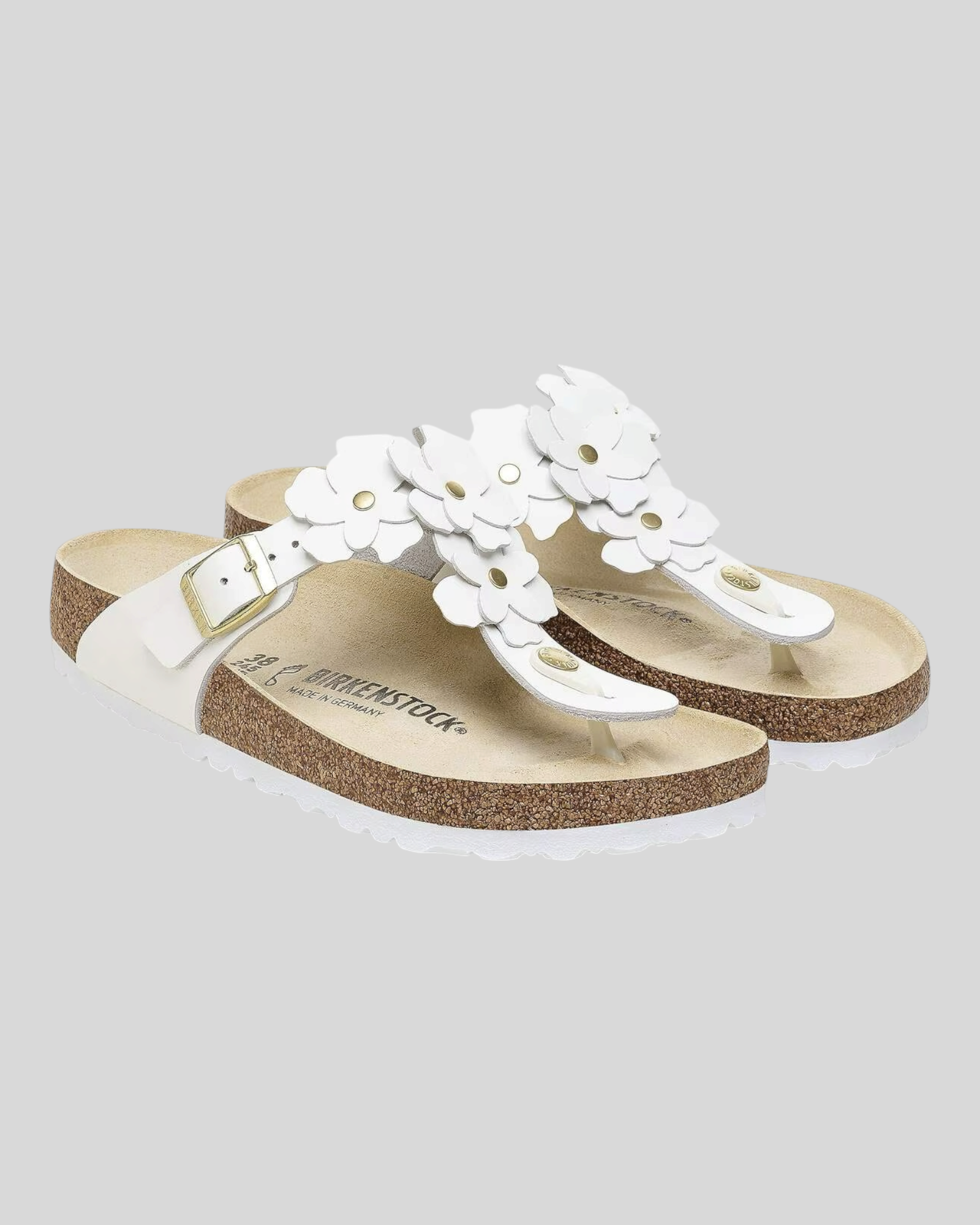 Sandali Donna Gizeh Flower in Pelle Naturale Bianco 1026686 Birkenstock