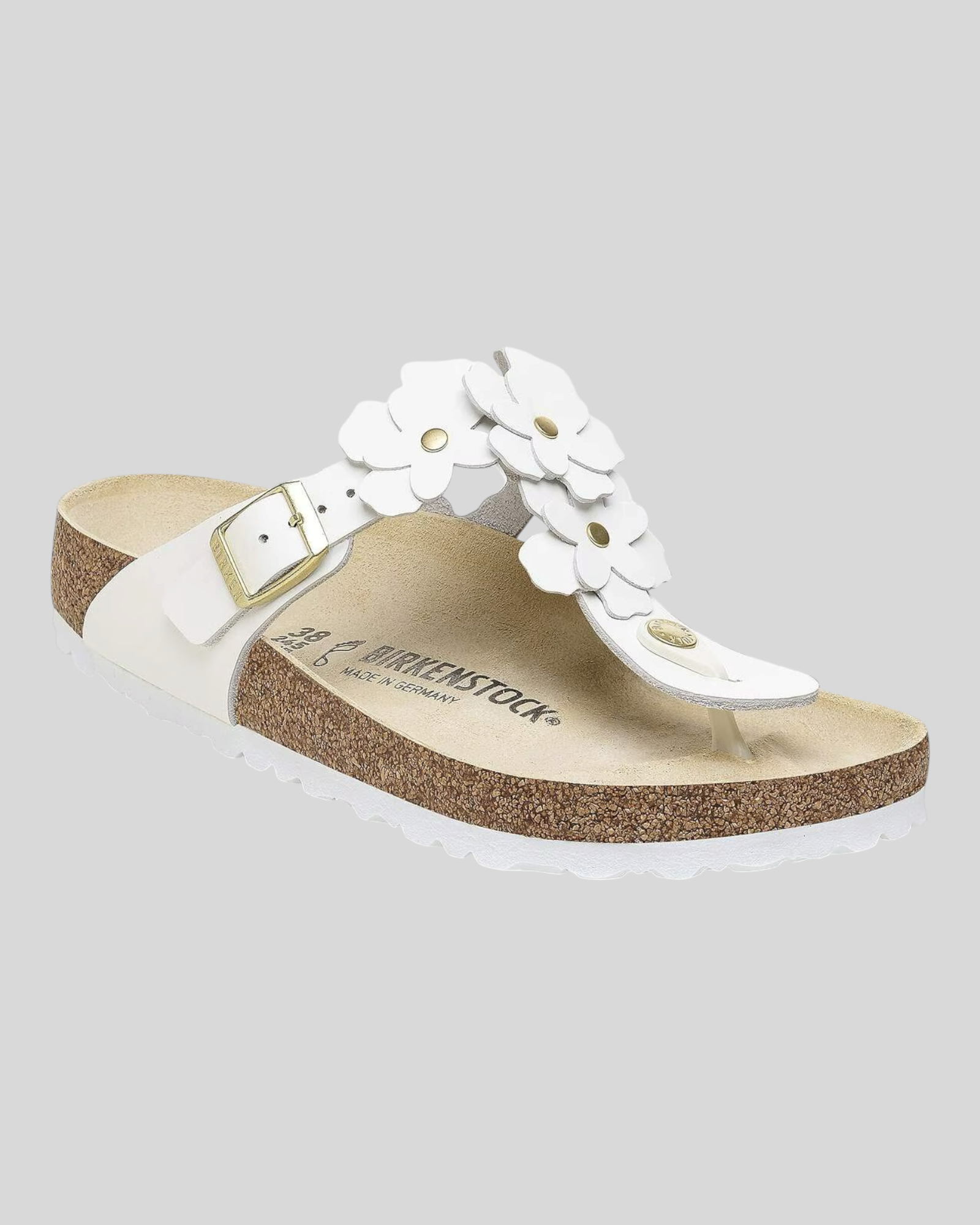 Sandali Donna Gizeh Flower in Pelle Naturale Bianco 1026686 Birkenstock