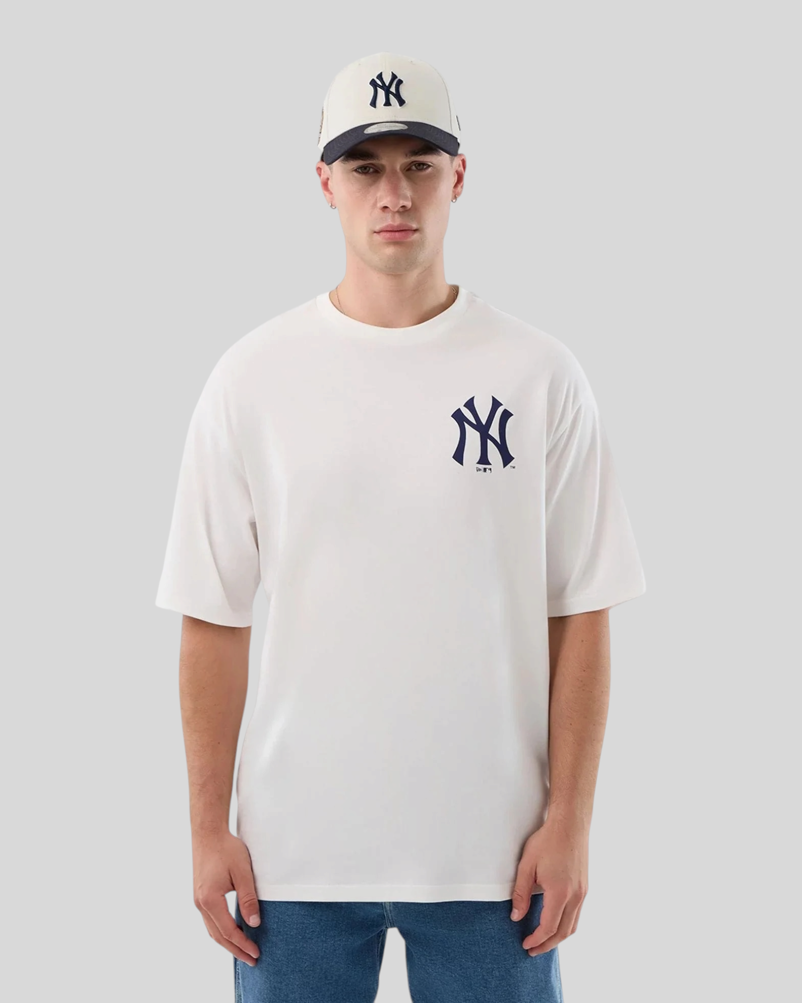 T-Shirt Oversized New York Yankees MLB Cap Graphic Bianca 60856148 New Era