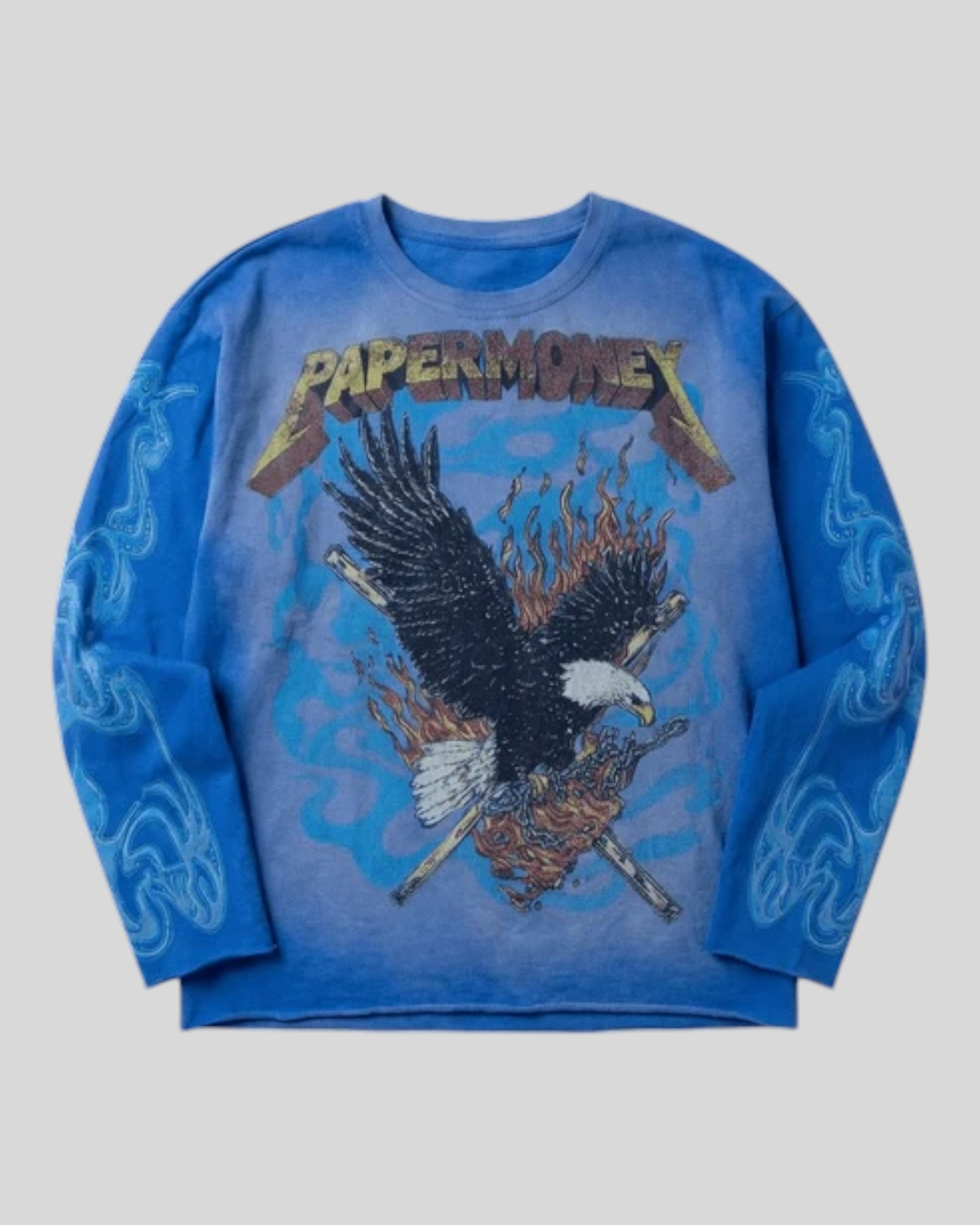 T-Shirt In Maglia Maniche Lunghe Blu Freedom BH3593 Paper Money