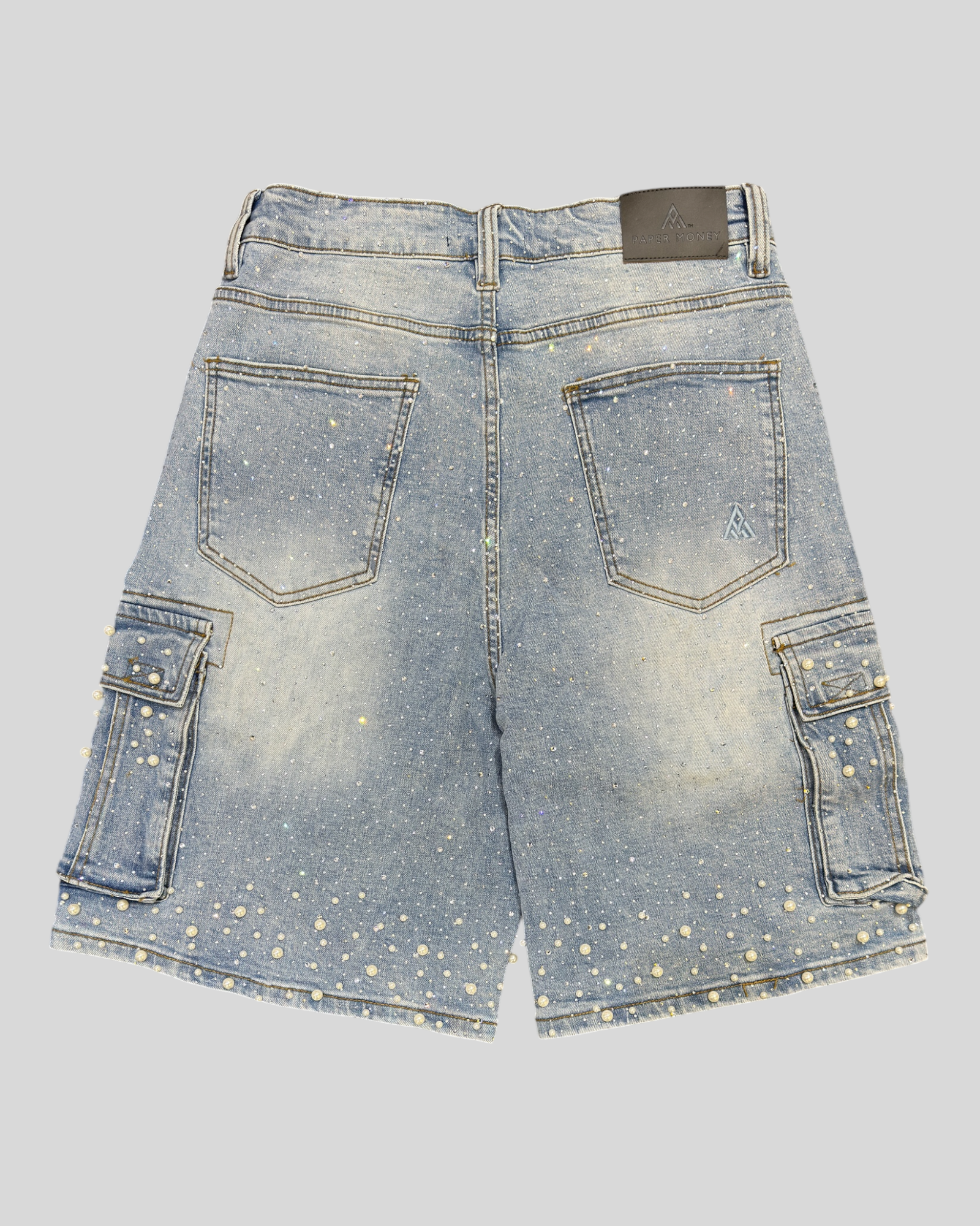 Short Crystallized Pearl Cargo Blue PM1095 Paper Money