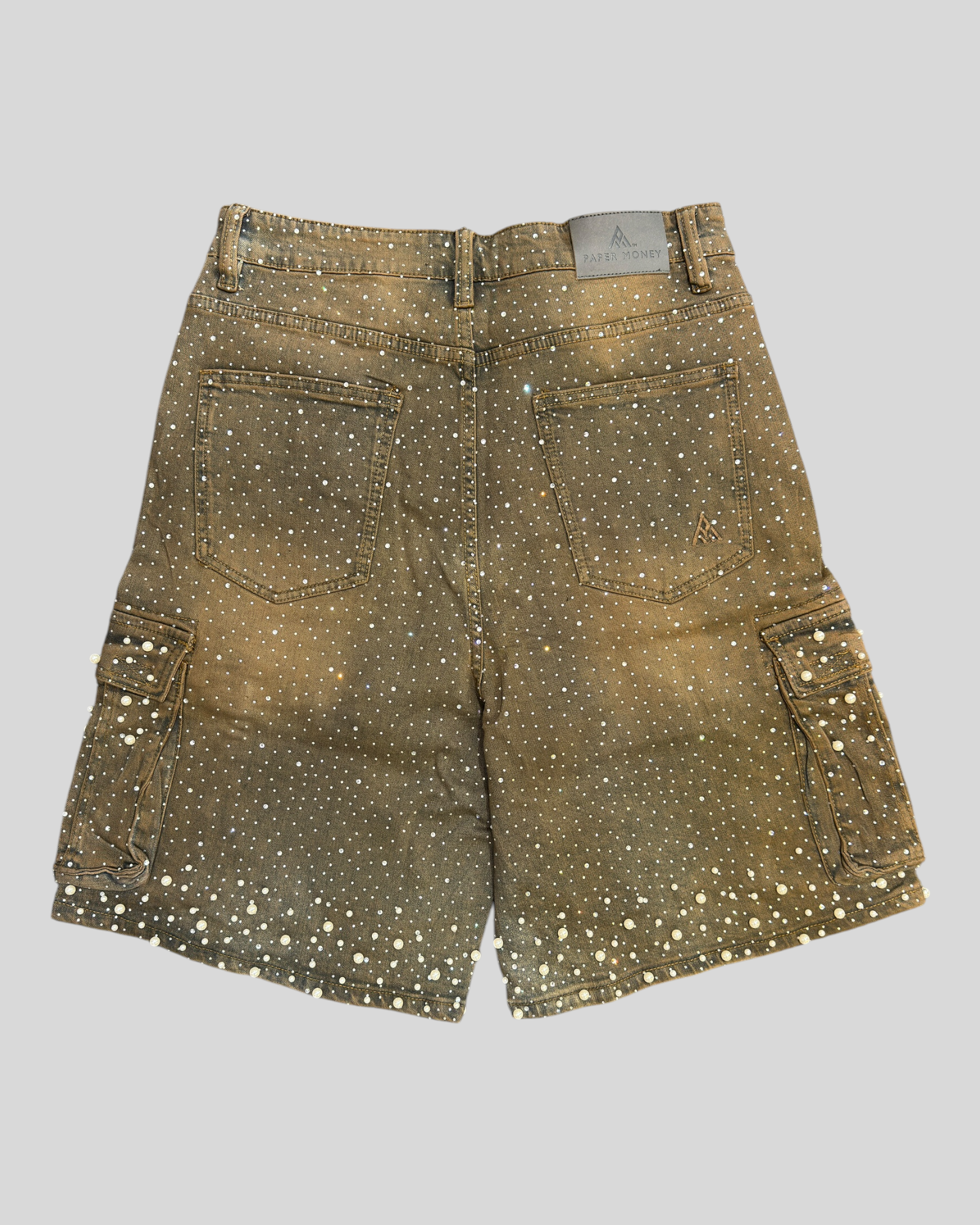 Short Crystallized Pearl Cargo Tan PM1096 Paper Money