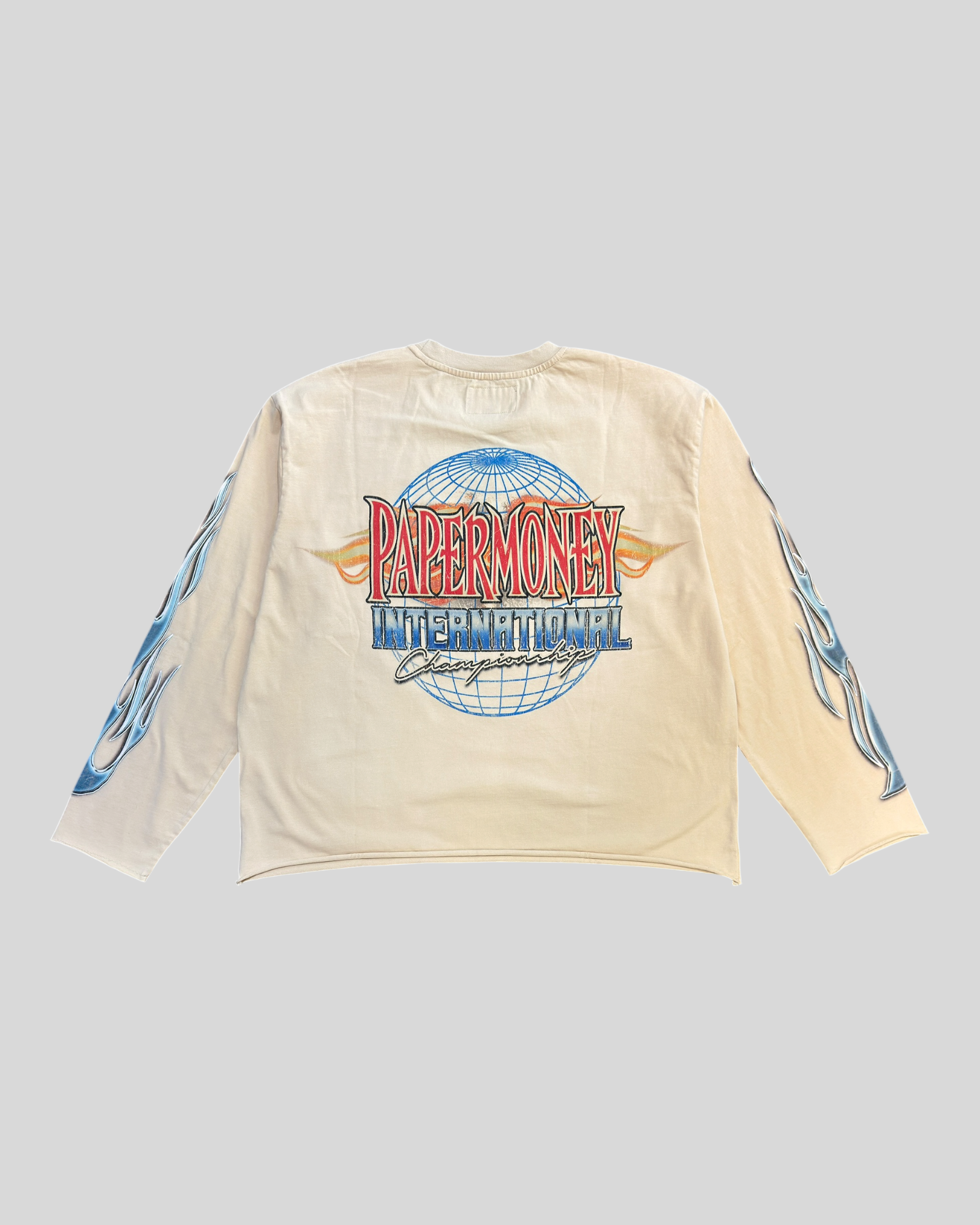 T-Shirt Maniche Lunghe Crema PM International BH3594 Paper Money
