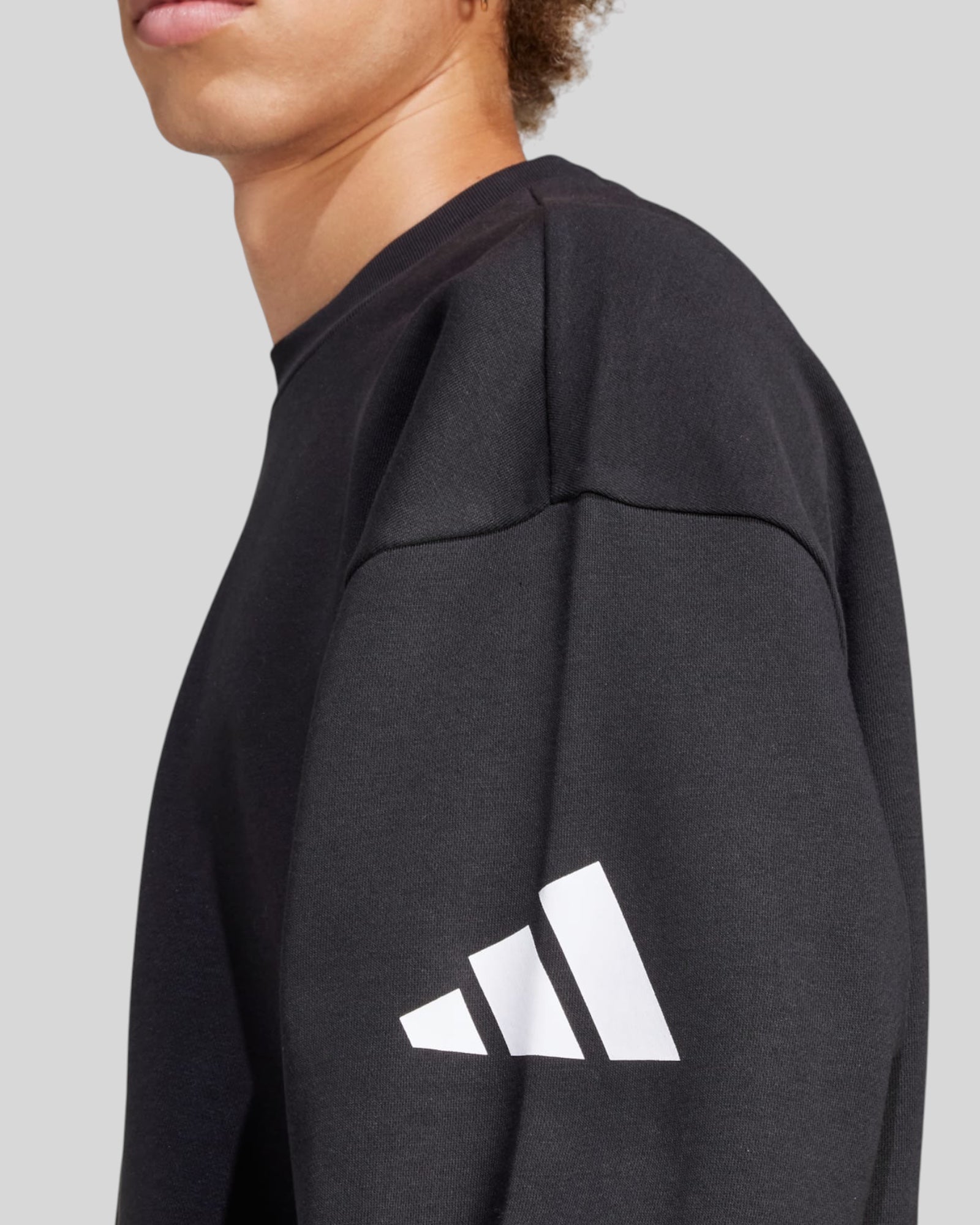 Felpa Girocollo Essentials Loose 3 Bars Nero JF3542 Adidas