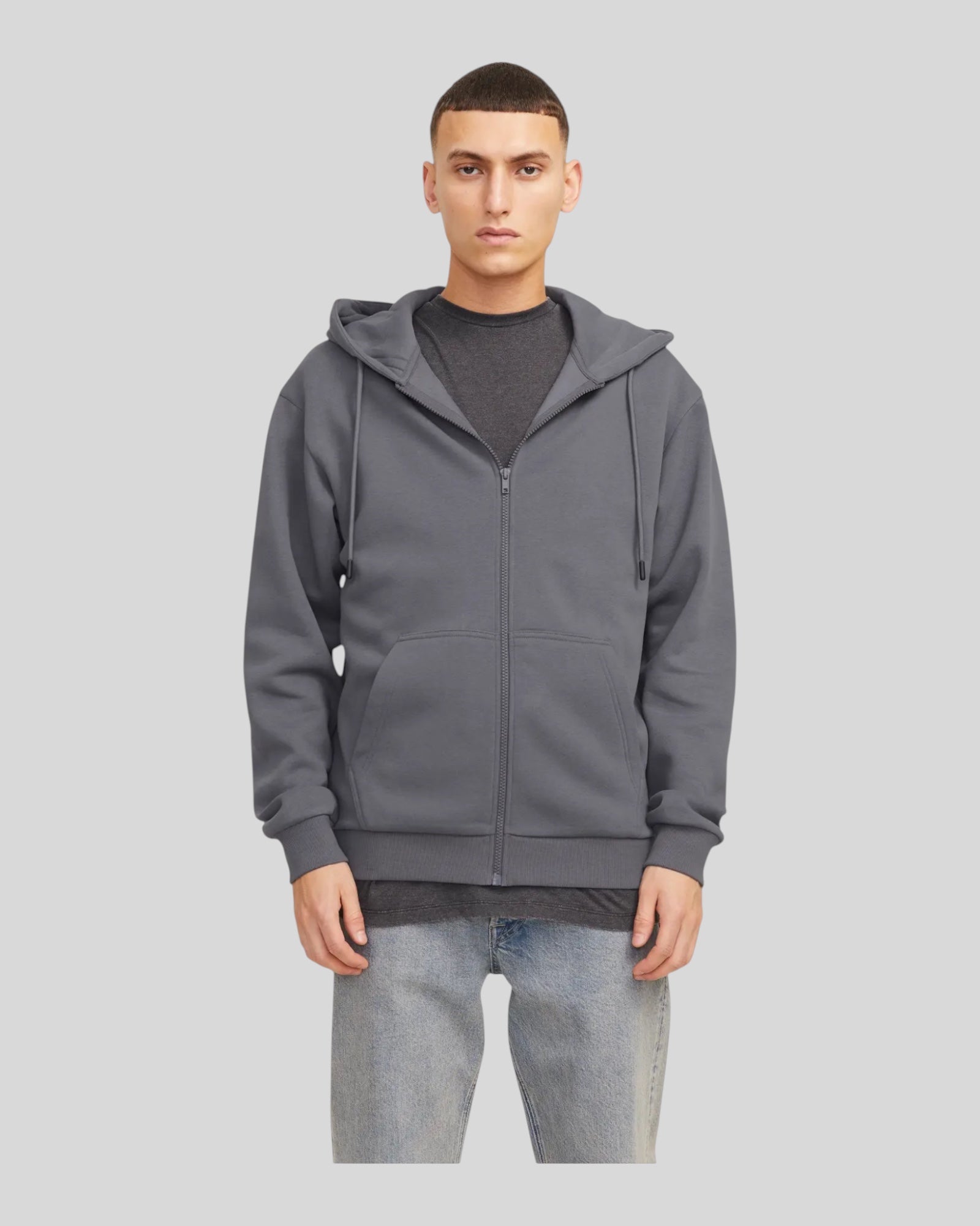 Felpa Con Cappuccio Jjbradley Sweat Zip Hoodie Castlerock 12249342 Jack & Jones