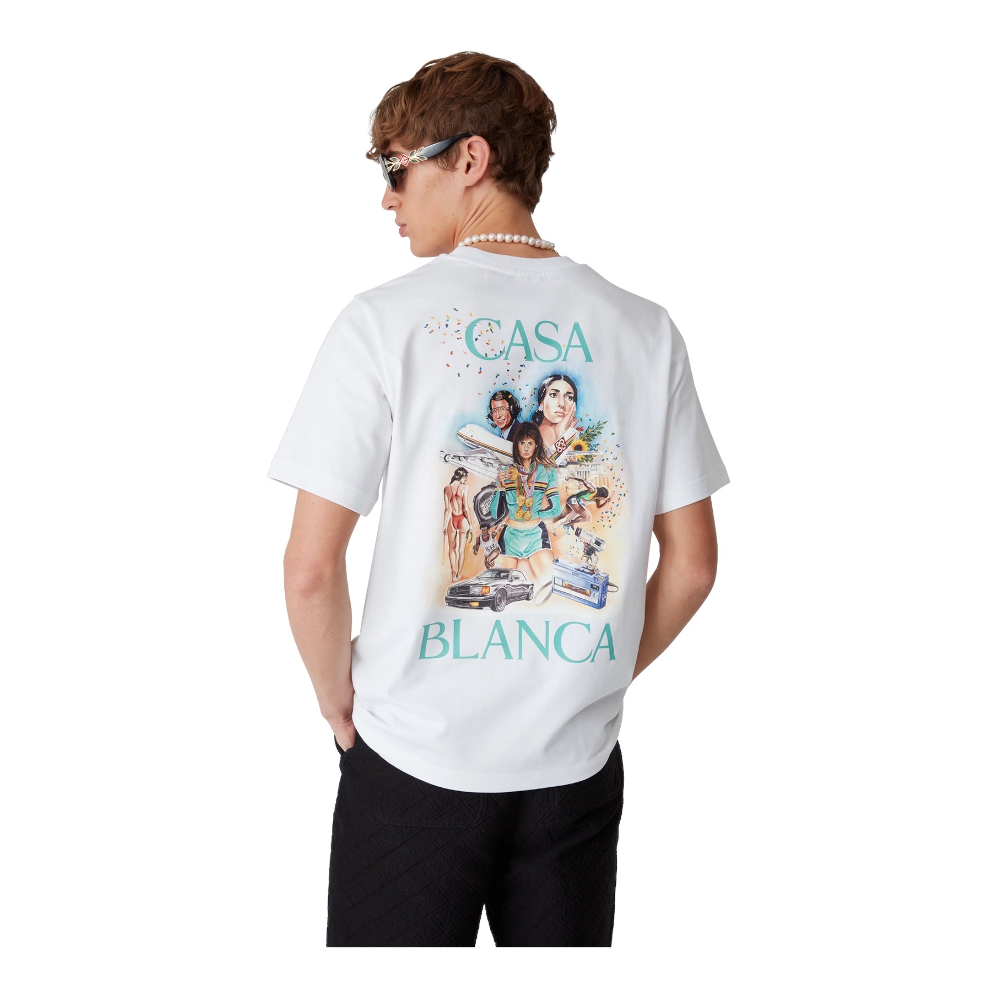 T-Shirt Celebration Du Sport Printed Bianca MPS25JTS00101 Casablanca