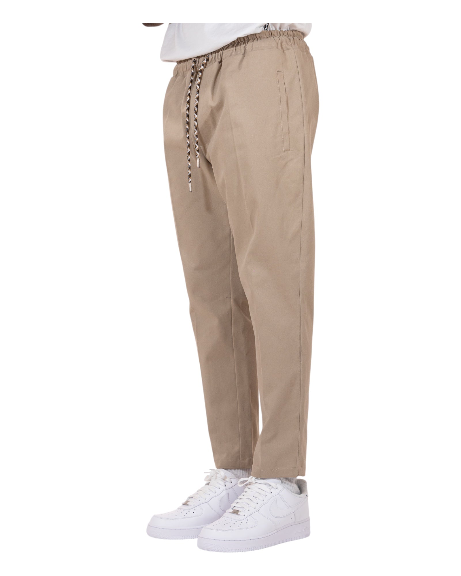 Pantalone Con Elastico Tapered Nain Beige Soldier