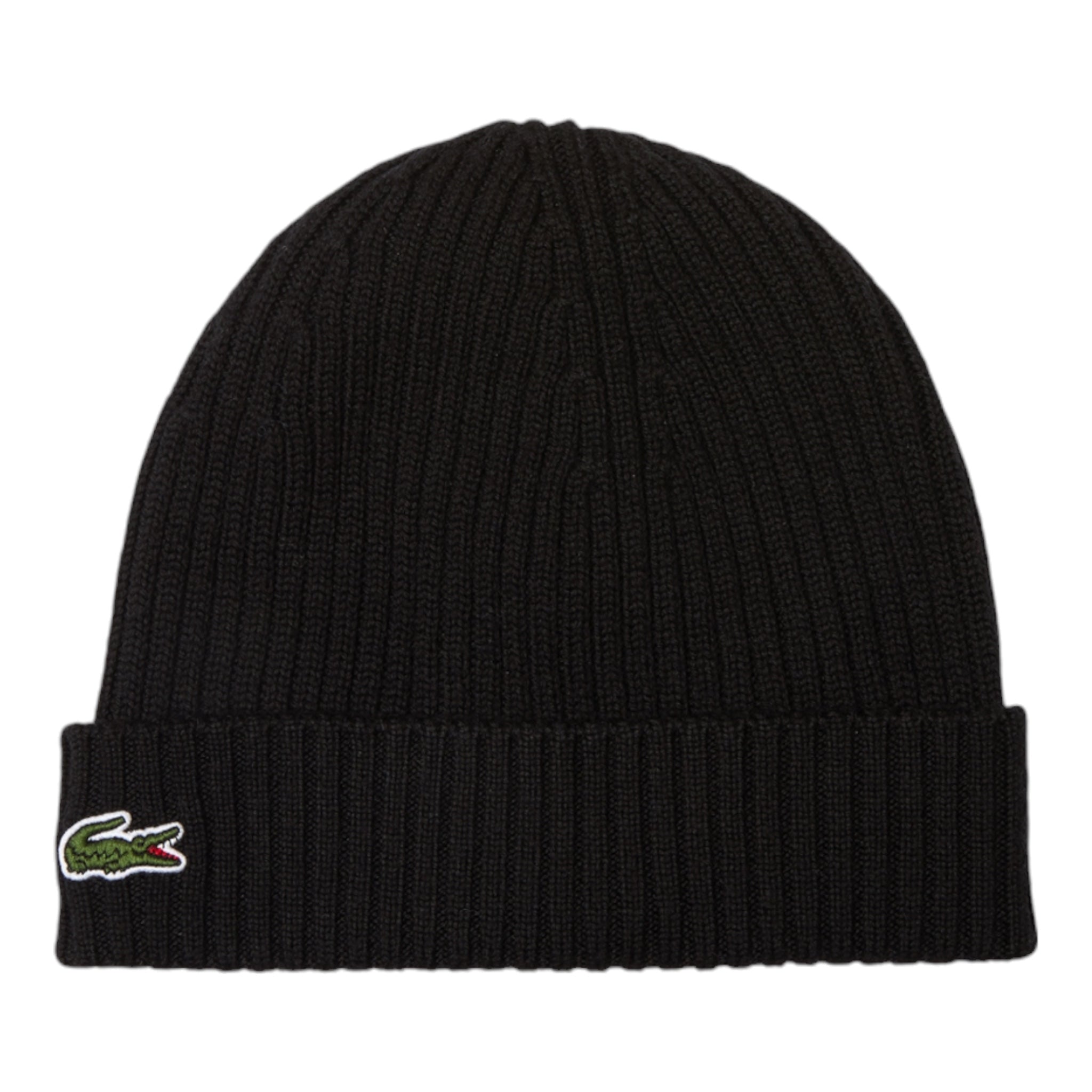 Schwarze gerippte Wollmütze RB0001-00-031 Lacoste