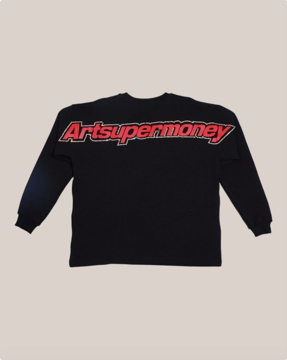 T-Shirt Art Super Money Circle Longsleeve Waffle – Black – ART. CIRCLE LONGSLEEVE WAFFLE COL: BLACK