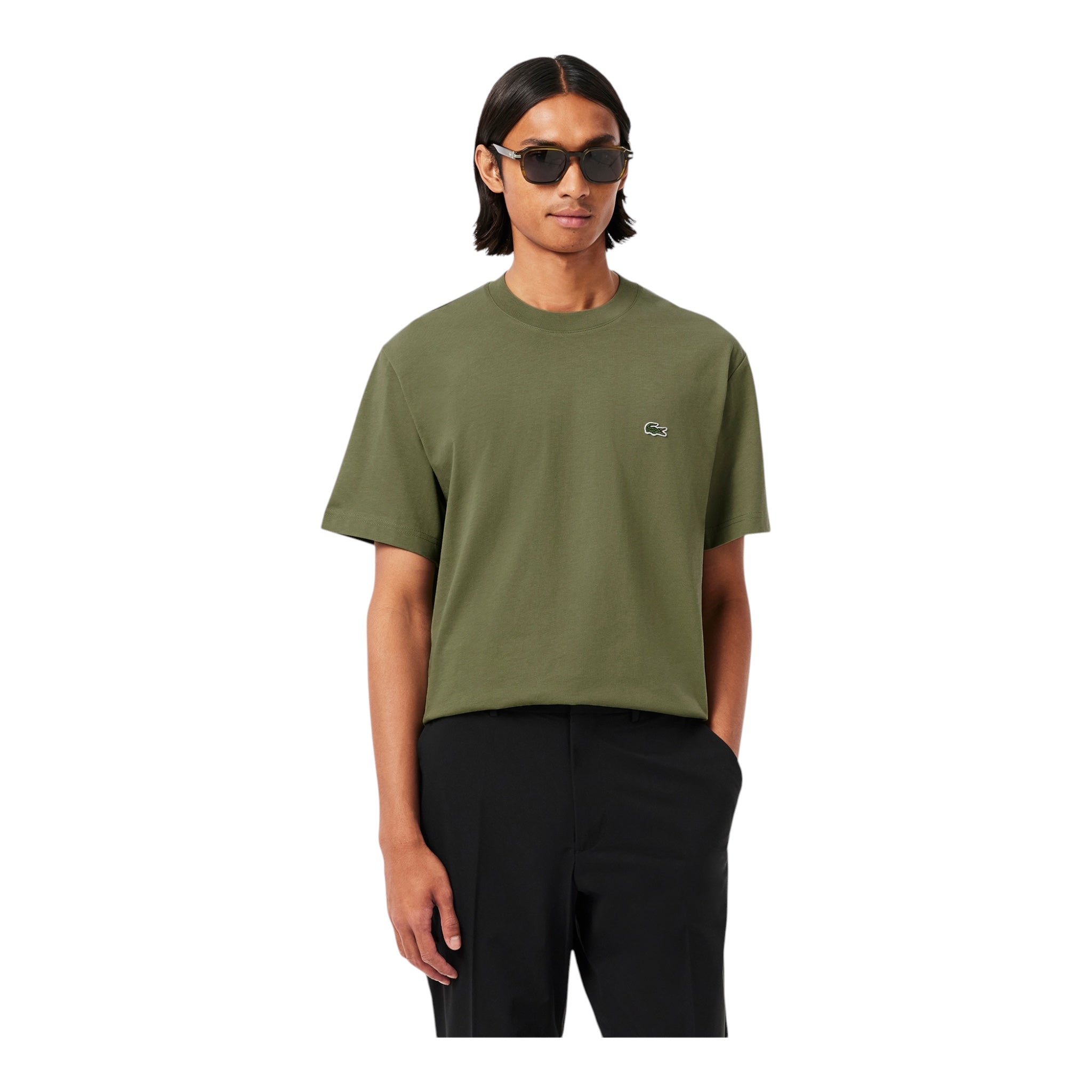 T-Shirt Classic Fit In Jersey Verde Khaki TH731800BMY Lacoste