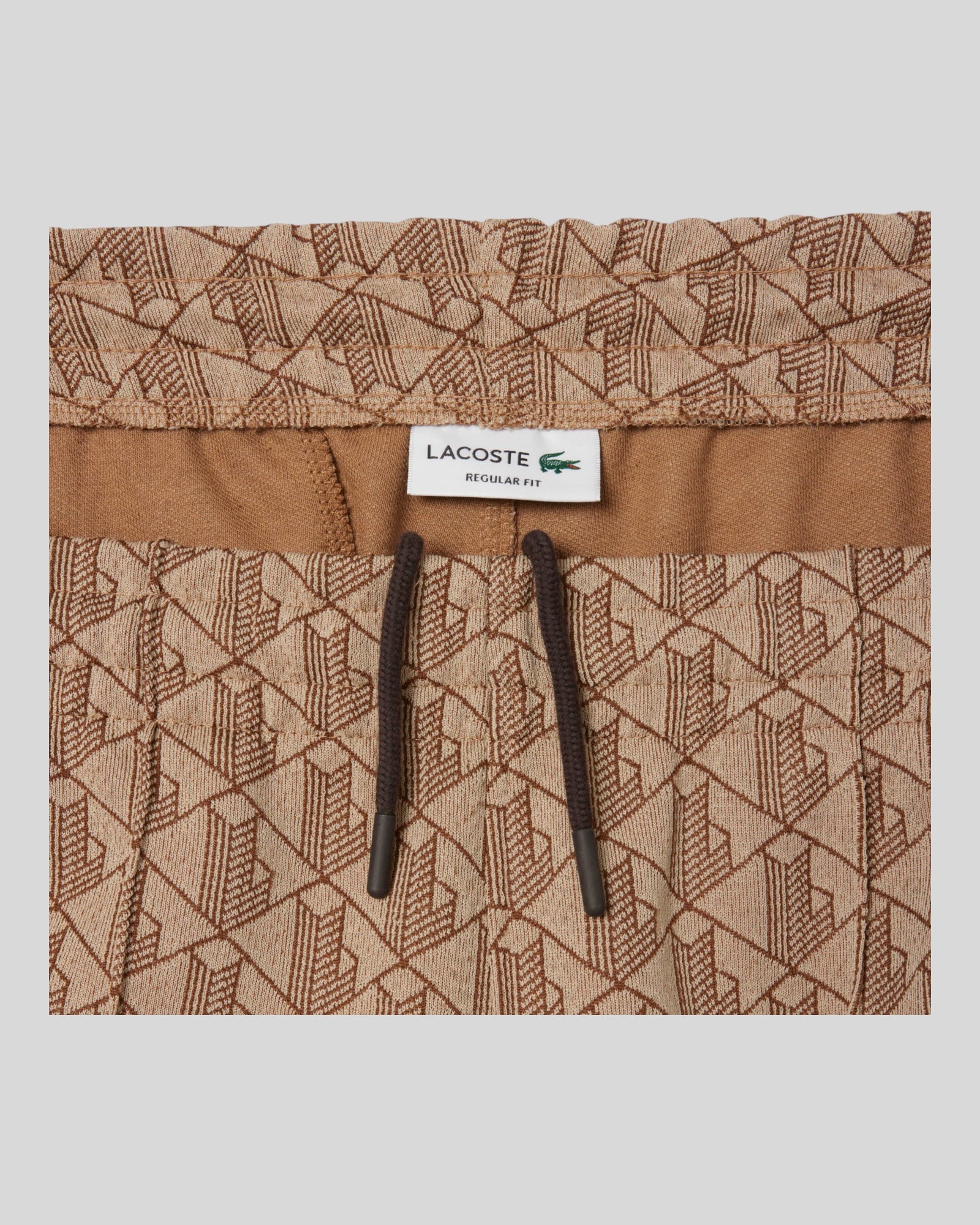 Pantalone Tuta In Jacquard Monogramma Paris Beige/Marrone XH1440-00-6IR Lacoste