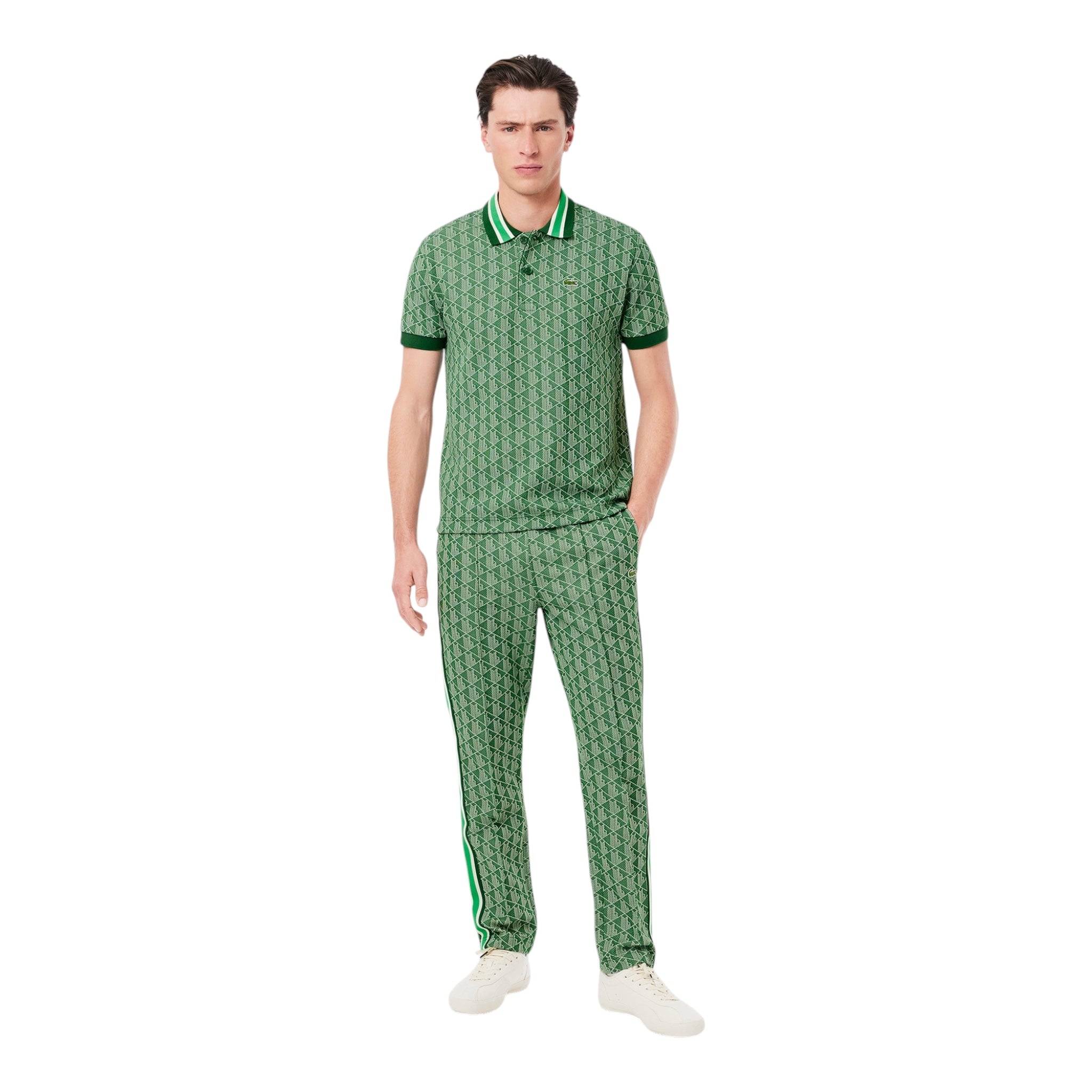 Paris Monogram Green Pants XH1440 00 HEI Lacoste