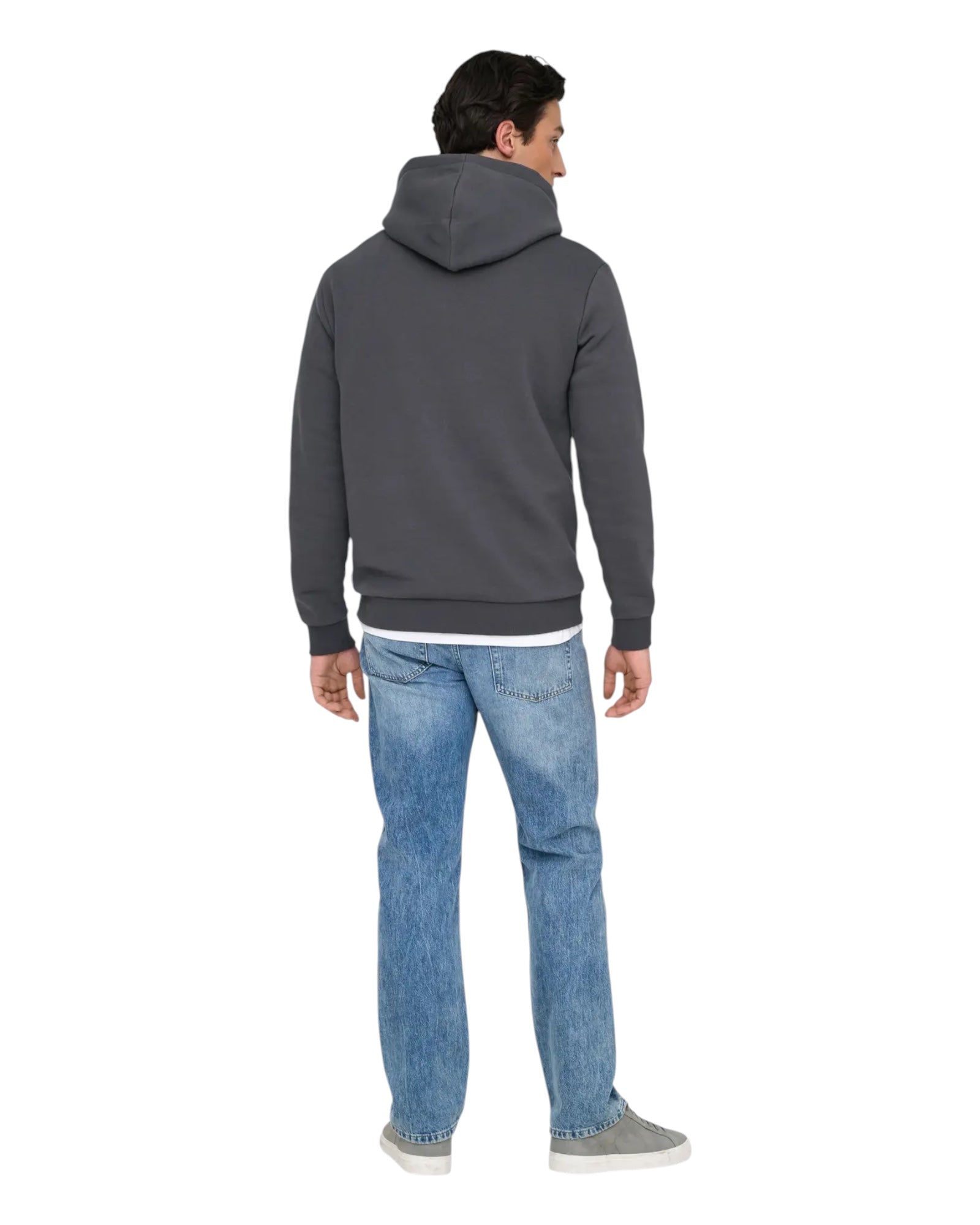 Felpa Con Cappuccio Basic Onsceres Hoodie Sweat Grey Pinstripe 22018685 Only & Sons
