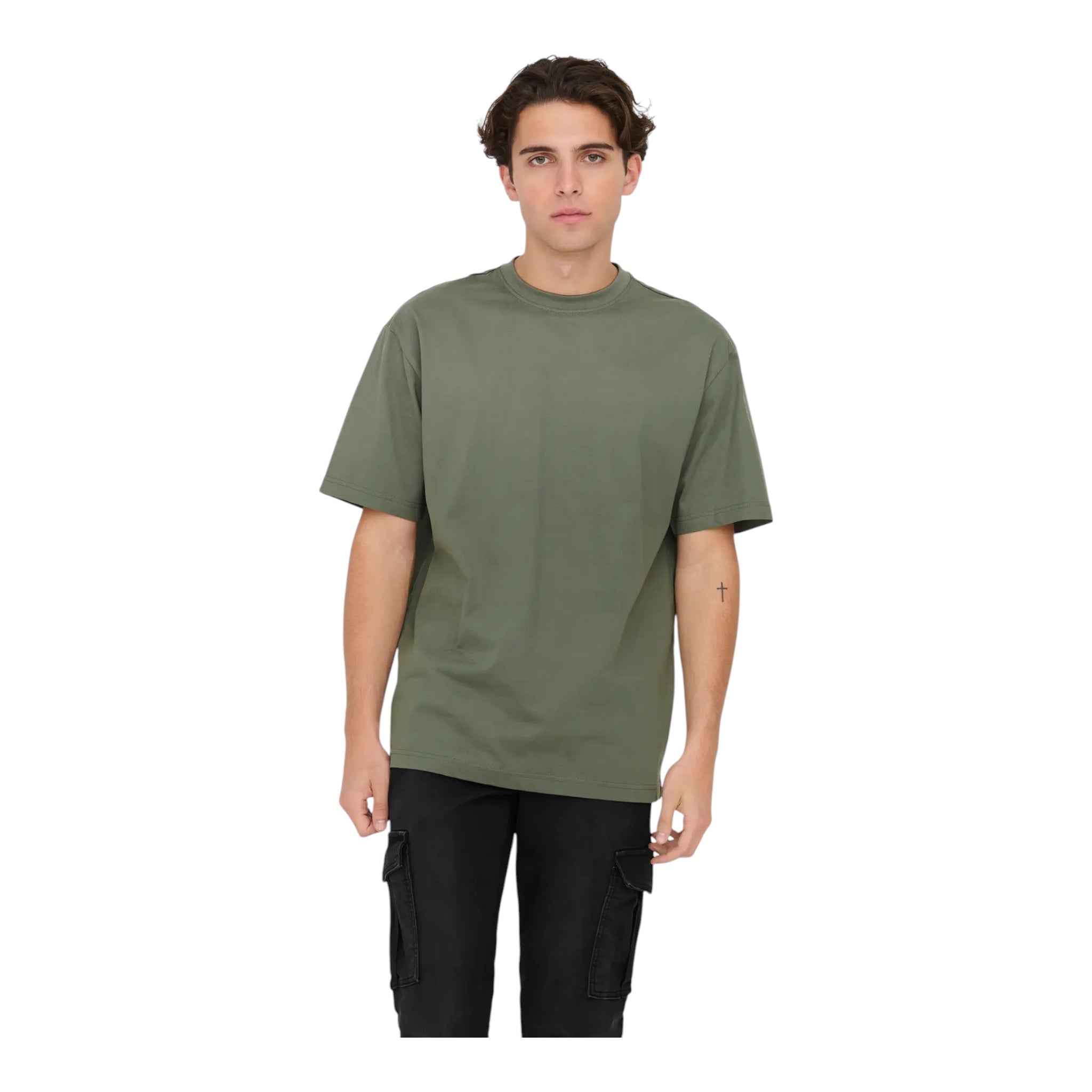 T-Shirt Basic Ons Fred Life Relaxed SS Tee Castor Grey 22022532