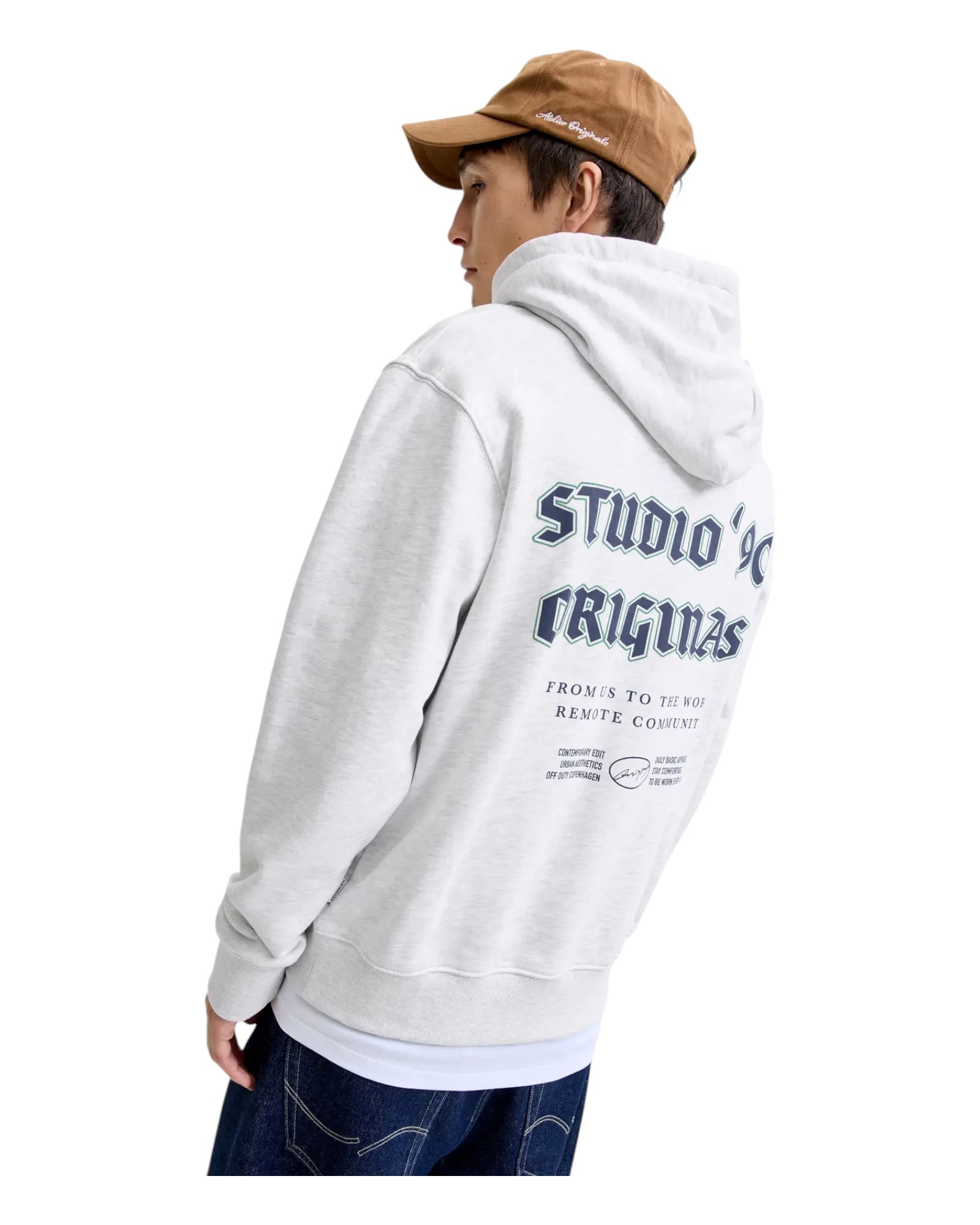 Felpa Con Cappuccio Jormeadows Sweat Hoodie Light Grey 12283868 Jack & Jones