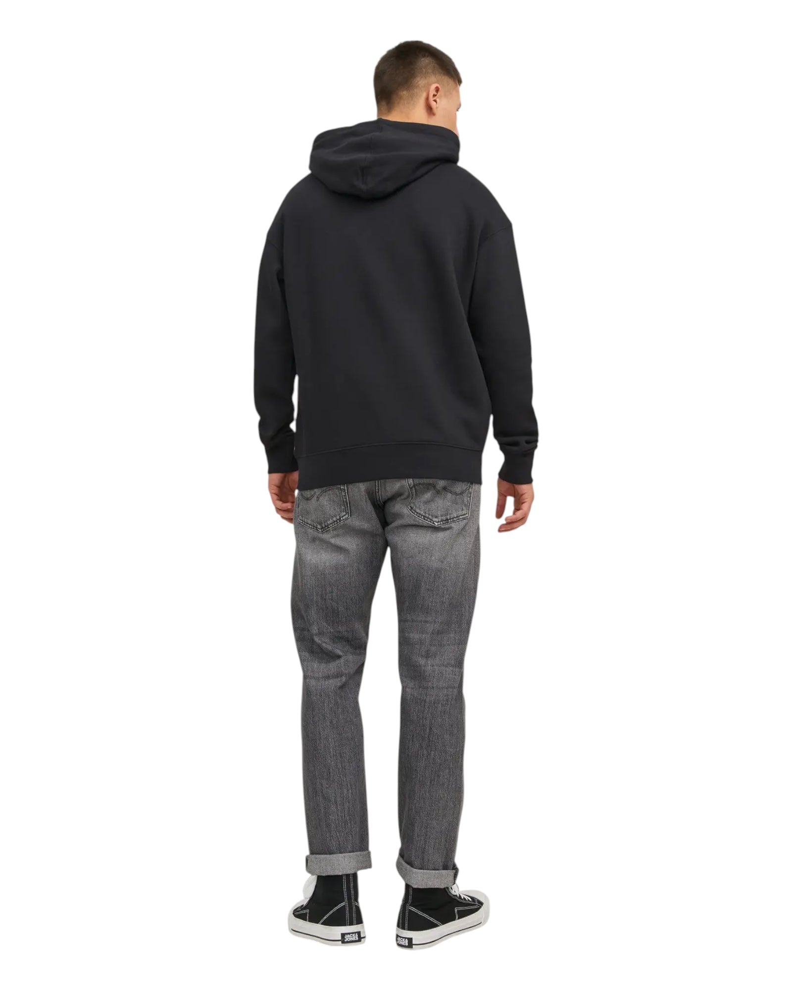 Felpa Con Cappuccio Jjestar Sweat Hoodie Nera 12233972 Jack & Jones