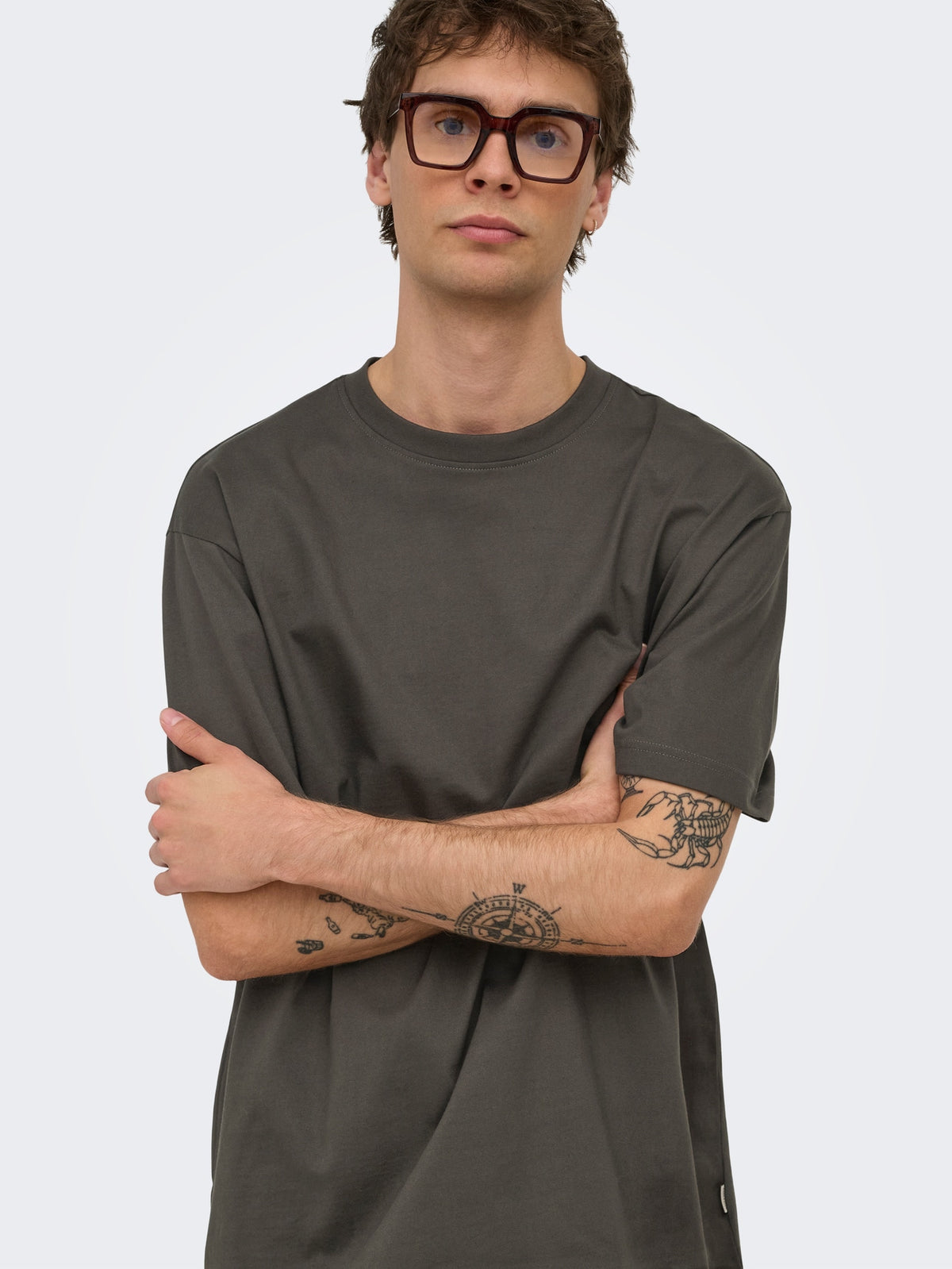 T-Shirt Uomo Only & Sons ONSFRED Relaxed Fit Beluga 22022532