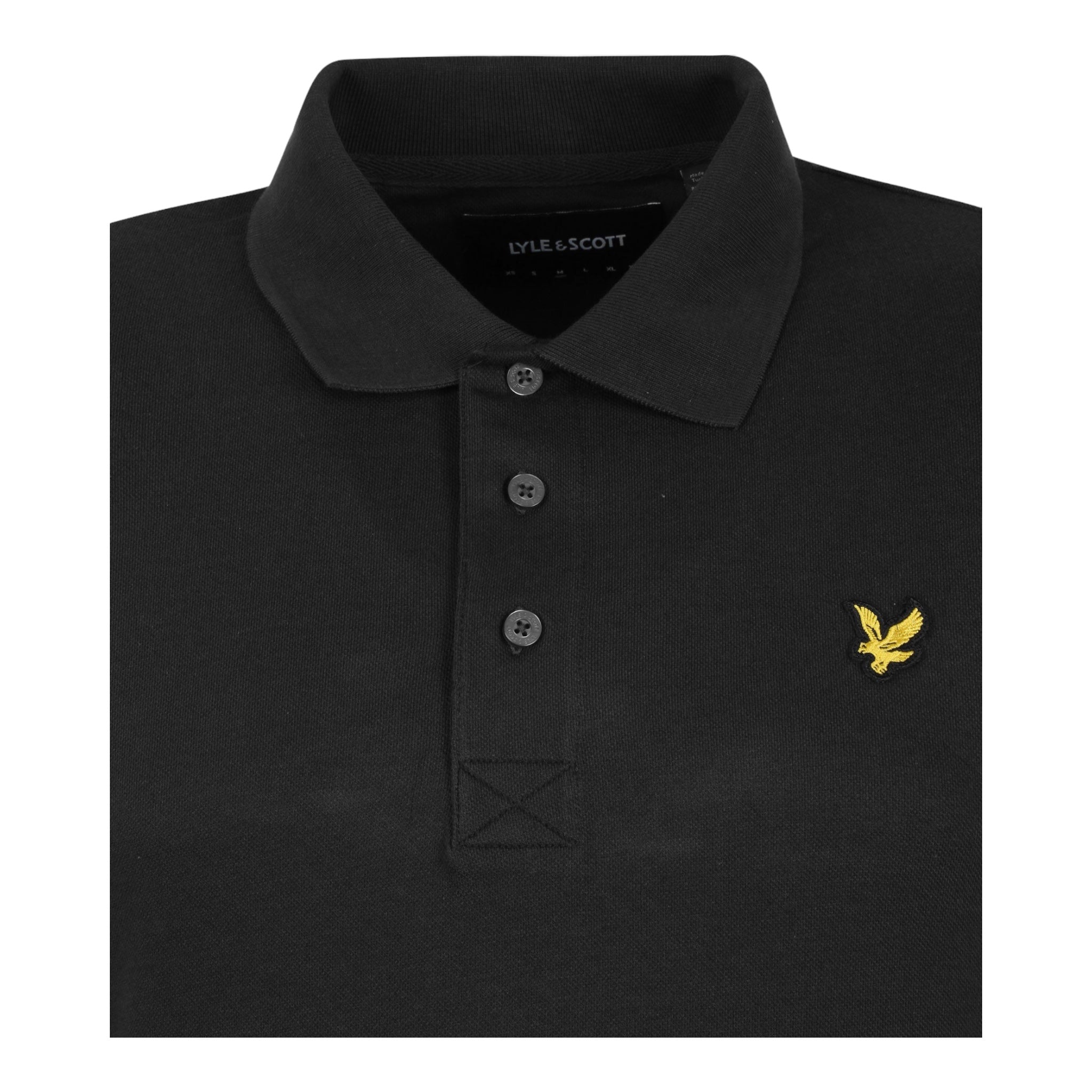 Einfarbiges Poloshirt Schwarz SP400VOG Z865 Lyle & Scott