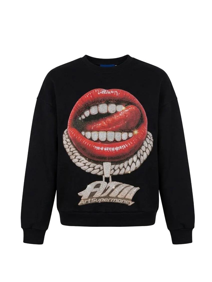 Felpa Girocollo Uomo Art Super Money Simply Hoodie Grillz Nero ART. GRILLZ BLACK VERSION SIMPLY HOODIE COL: BLACK
