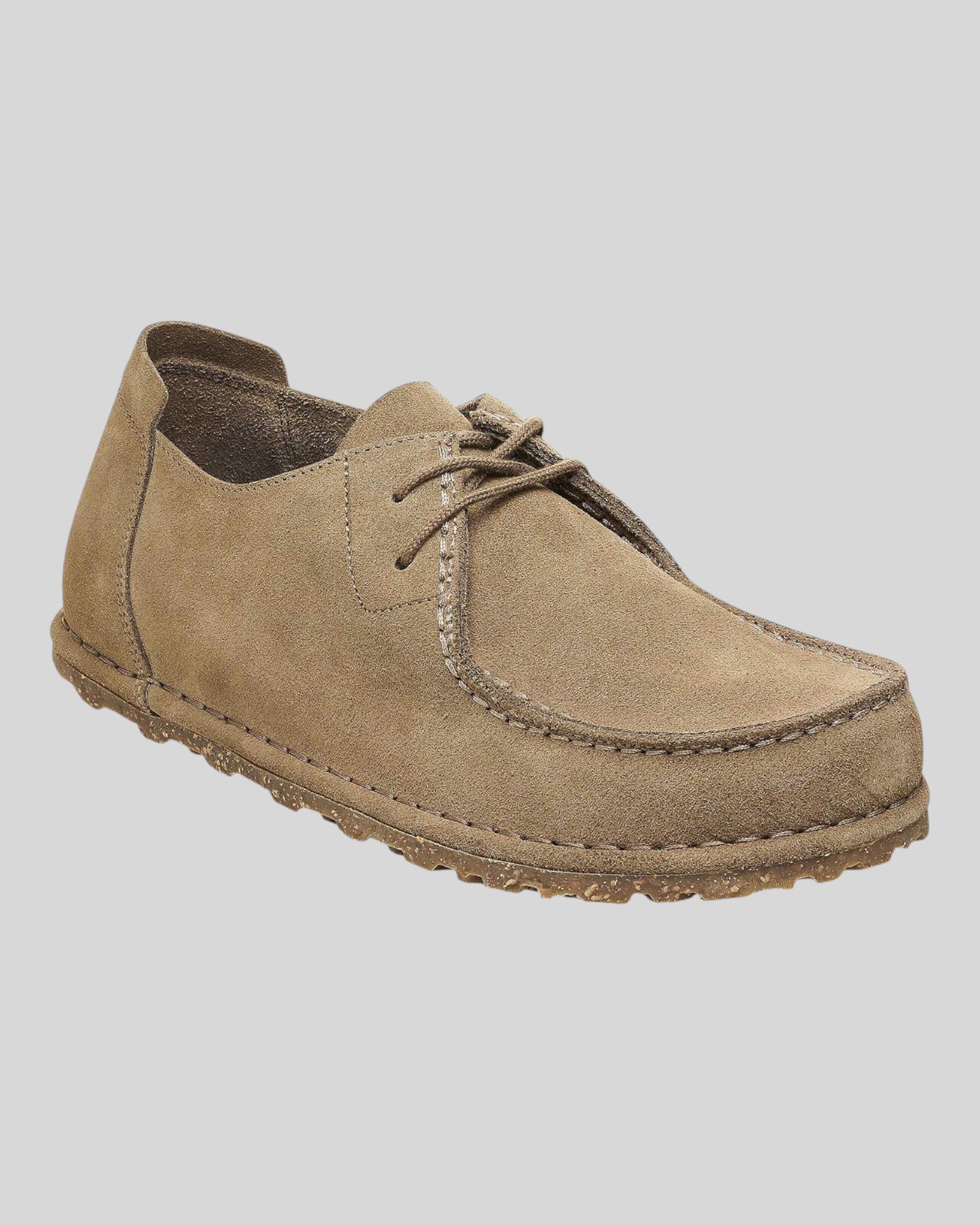 Scarpe In Pelle Scamosciata Grey Taupe Utti Lace 1028597 Birkenstock