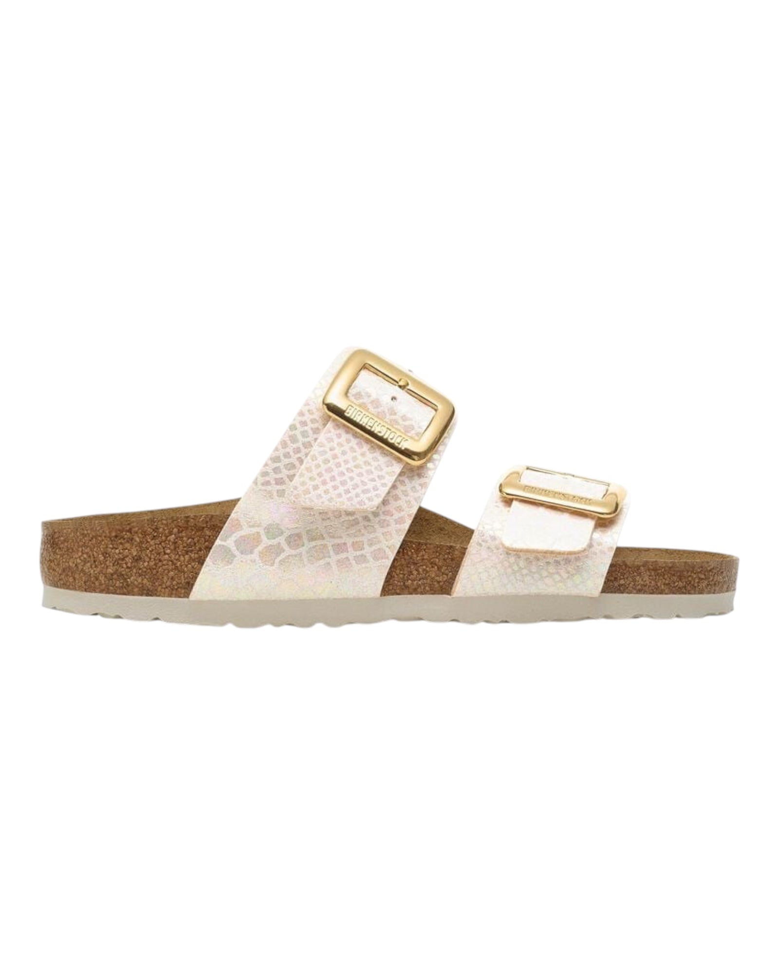 Sandali Donna Sydney Cushion Buckle Shiny Snake Cream 1030258 Birkenstock