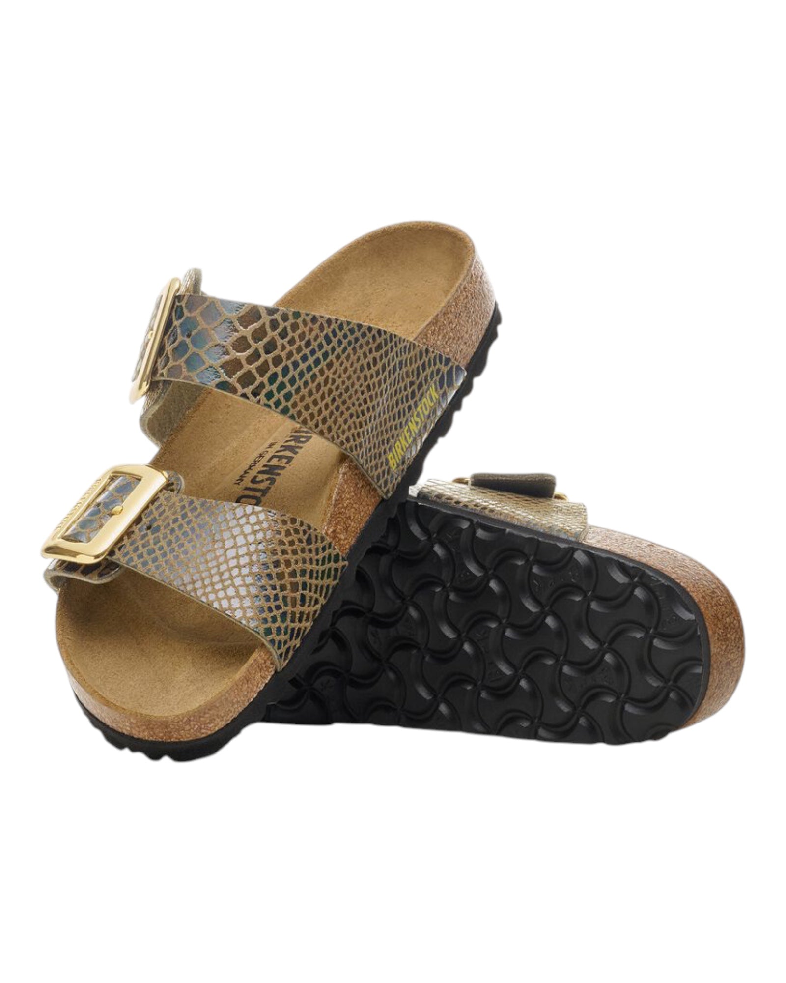Sandali Donna Sydney Cushion Buckle Shiny Snake Sage 1030888 Birkenstock