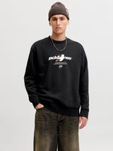 Felpa Jack & Jones JCOCLUB Branding Sweat Crew Neck nera 12300460